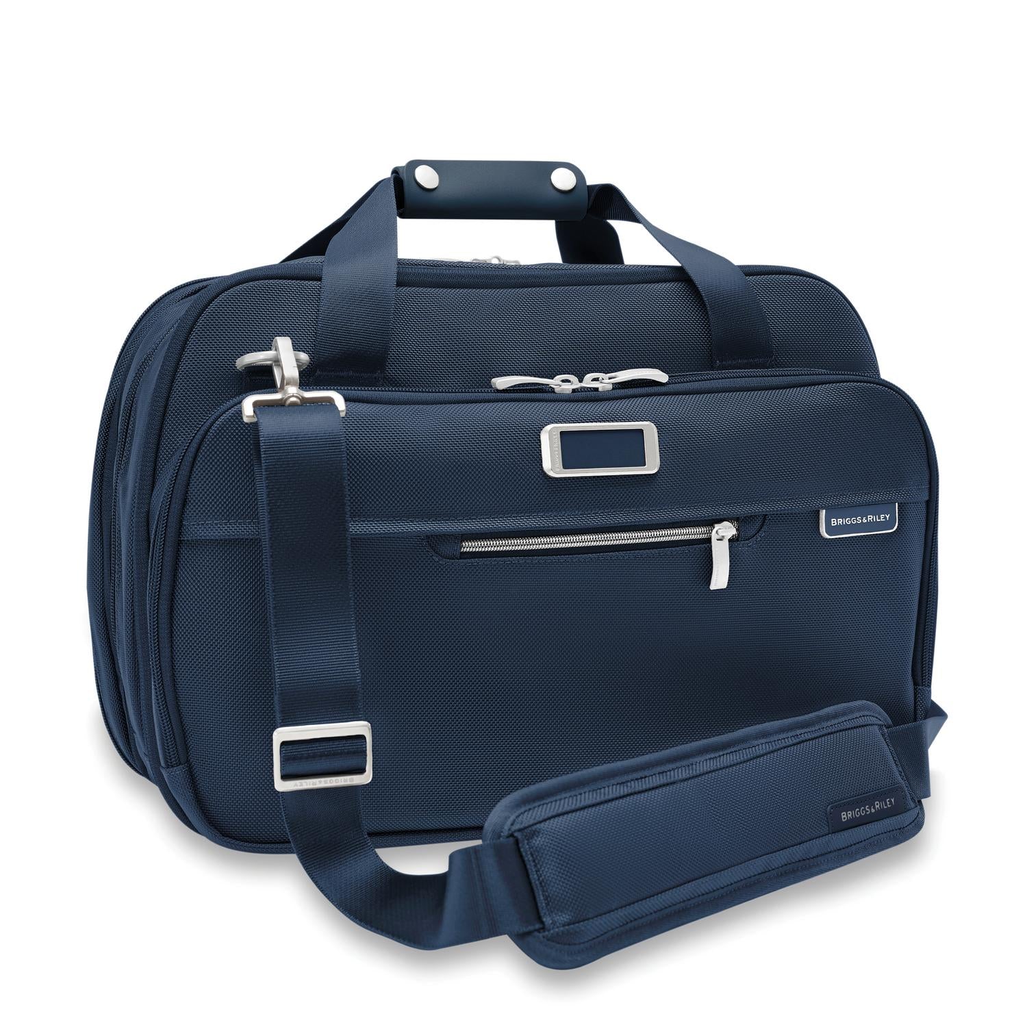 Briggs and Riley Expandable Cabin Bag Navy Side View
