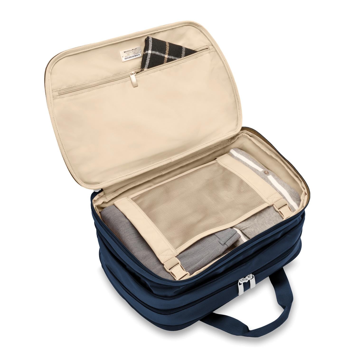 Briggs and Riley Expandable Cabin Bag Navy Open View