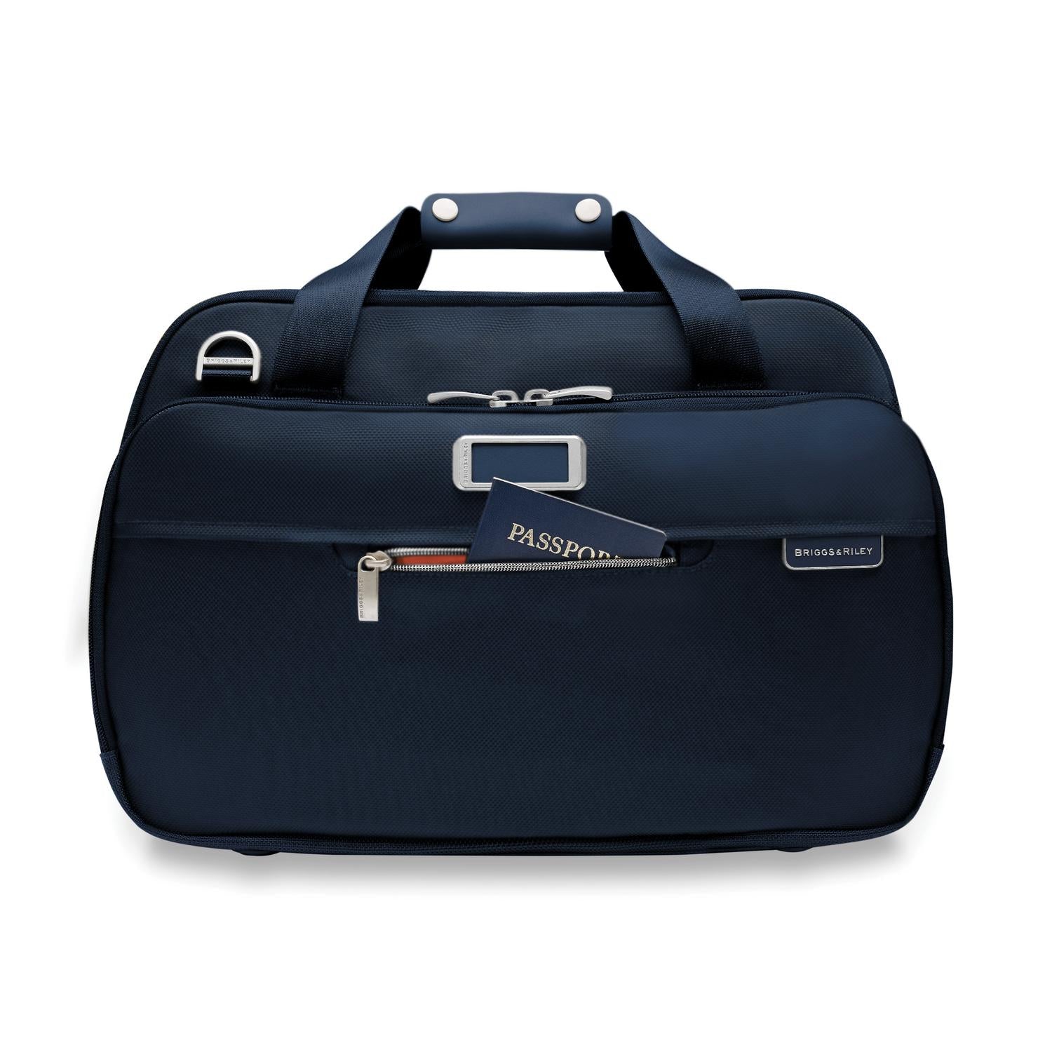 Briggs and Riley Expandable Cabin Bag Navy Front Pocket