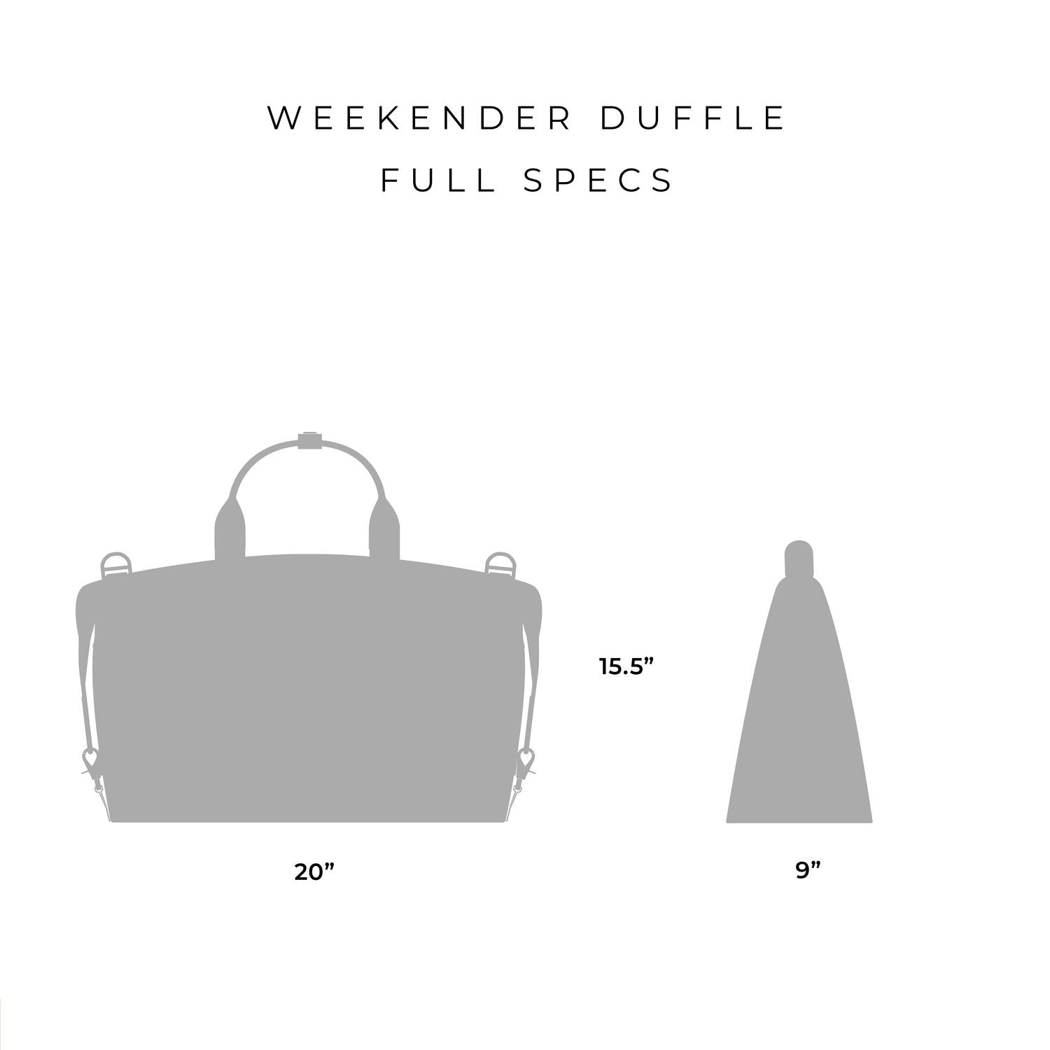 Briggs and Riley Weekender Full Specs 20"x15.5"x9"