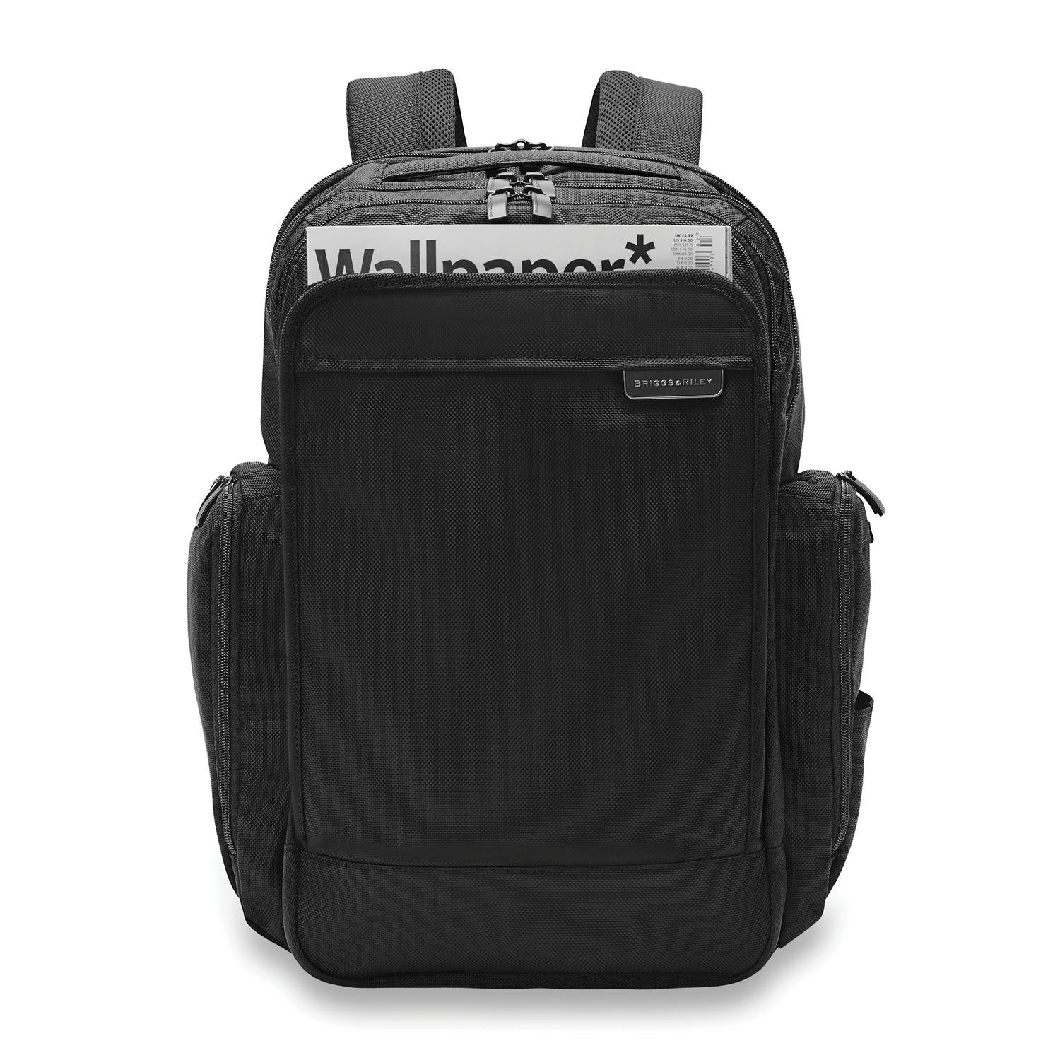 Briggs and Riley Traveler Backpack Black Front View