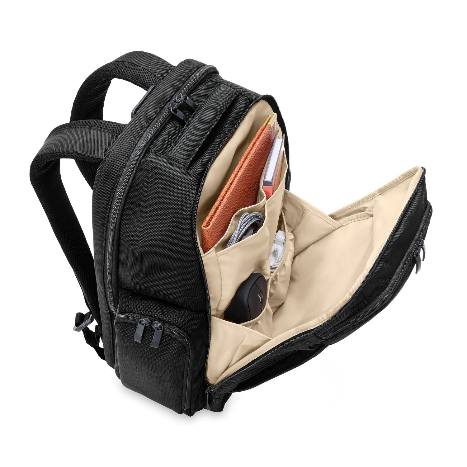 Briggs and Riley Traveler Backpack Black Front Pocket