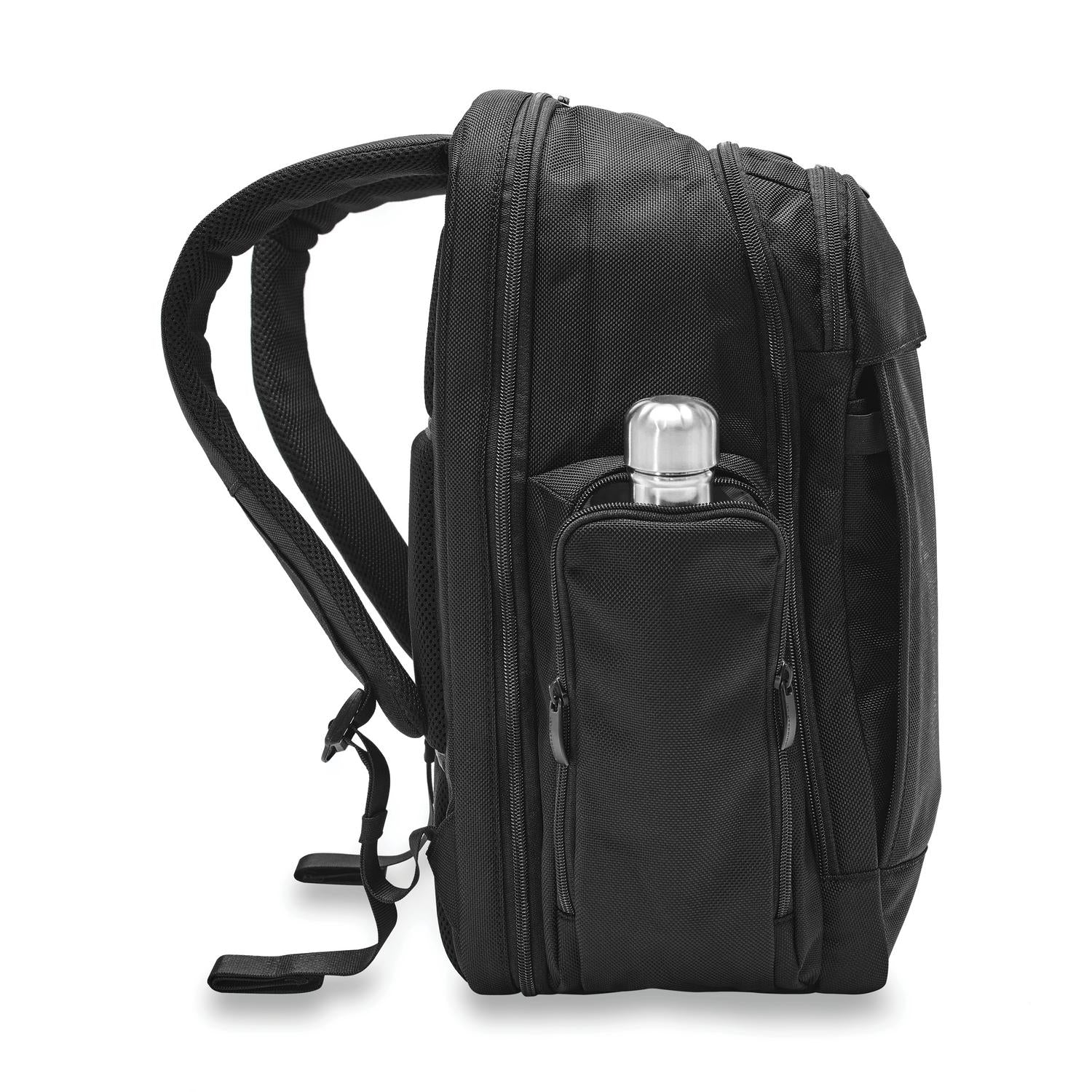 Briggs and Riley Traveler Backpack Black Side View