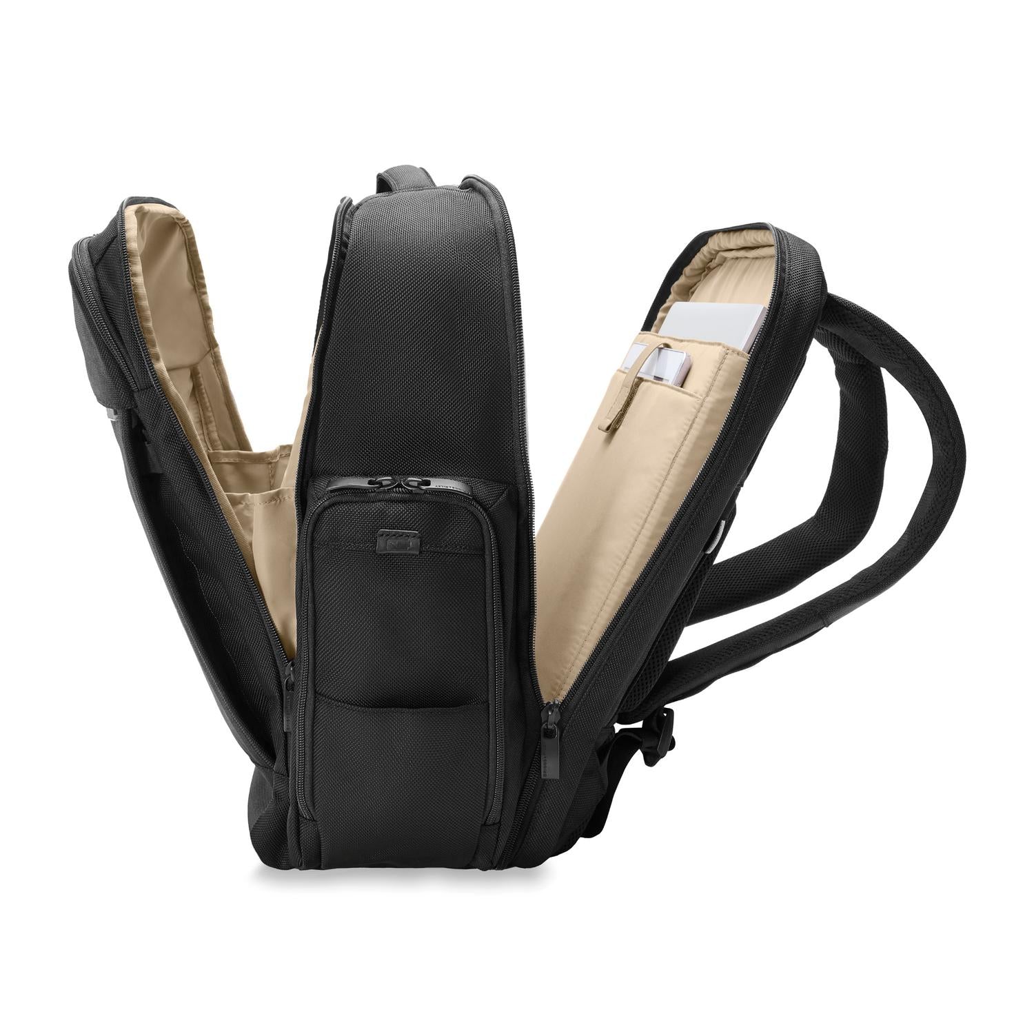 Briggs and Riley Traveler Backpack Black Open