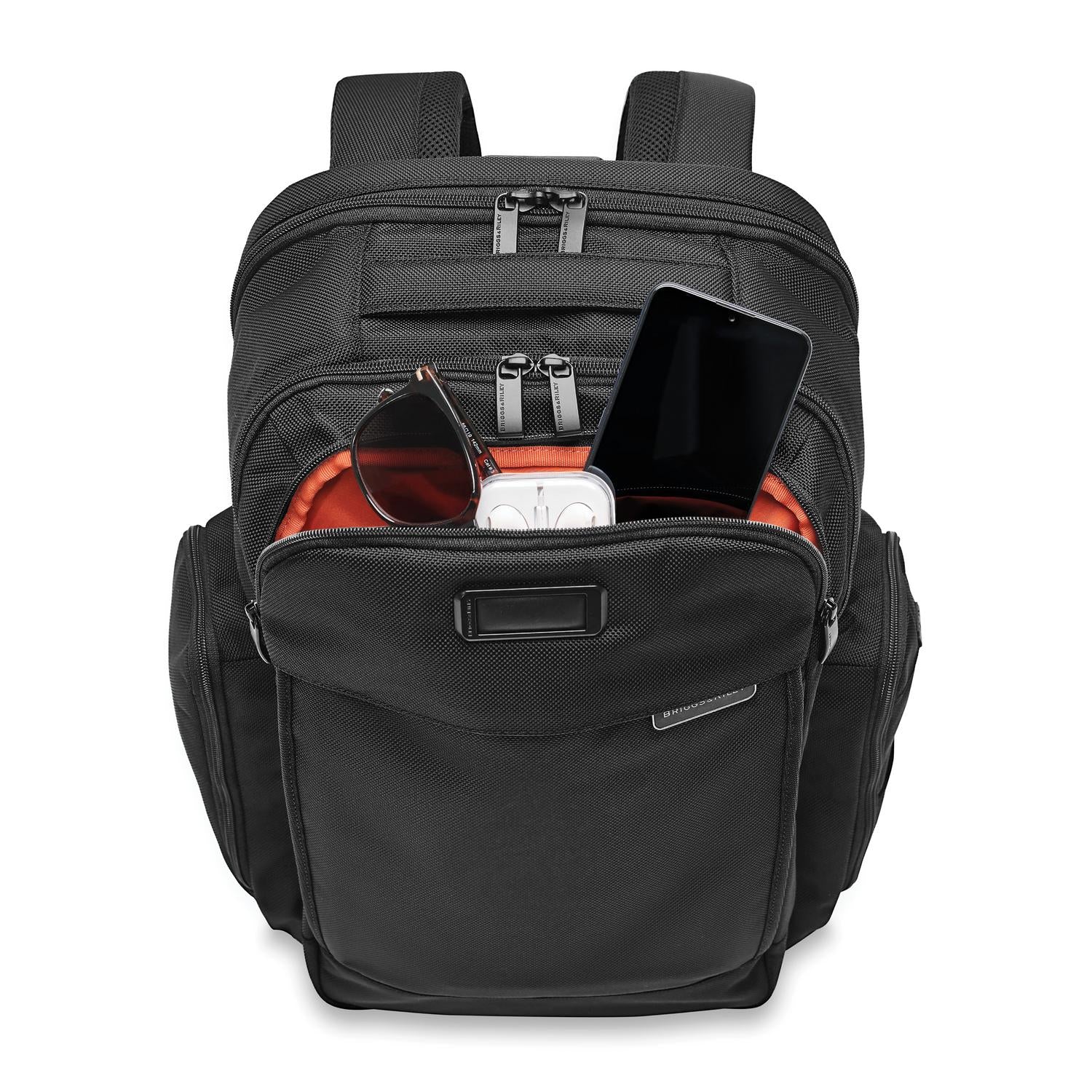 Briggs and Riley Traveler Backpack Black Front Pocket