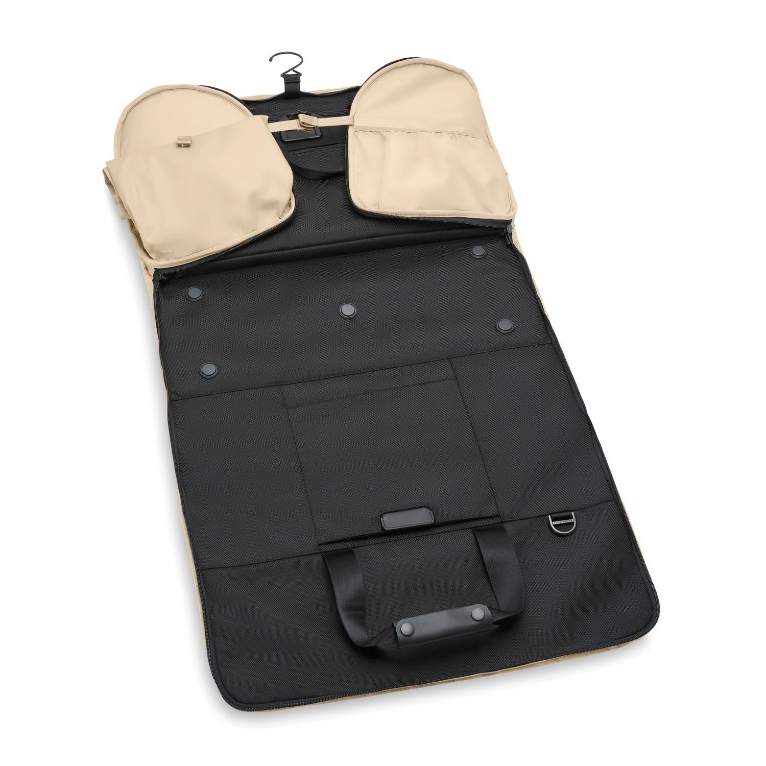 Briggs and Riley Garment Duffle Black unfolded