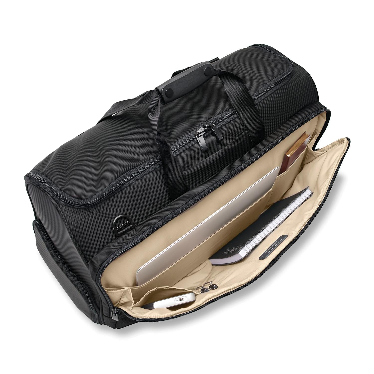 Briggs and Riley Garment Duffle Black Pocket