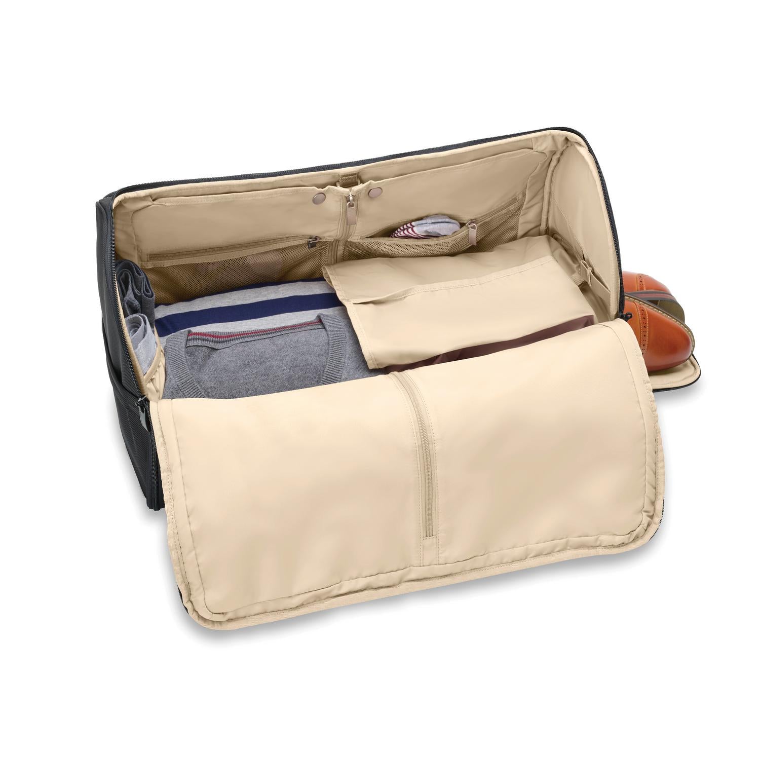 Briggs and Riley Garment Duffle Black Open Packed