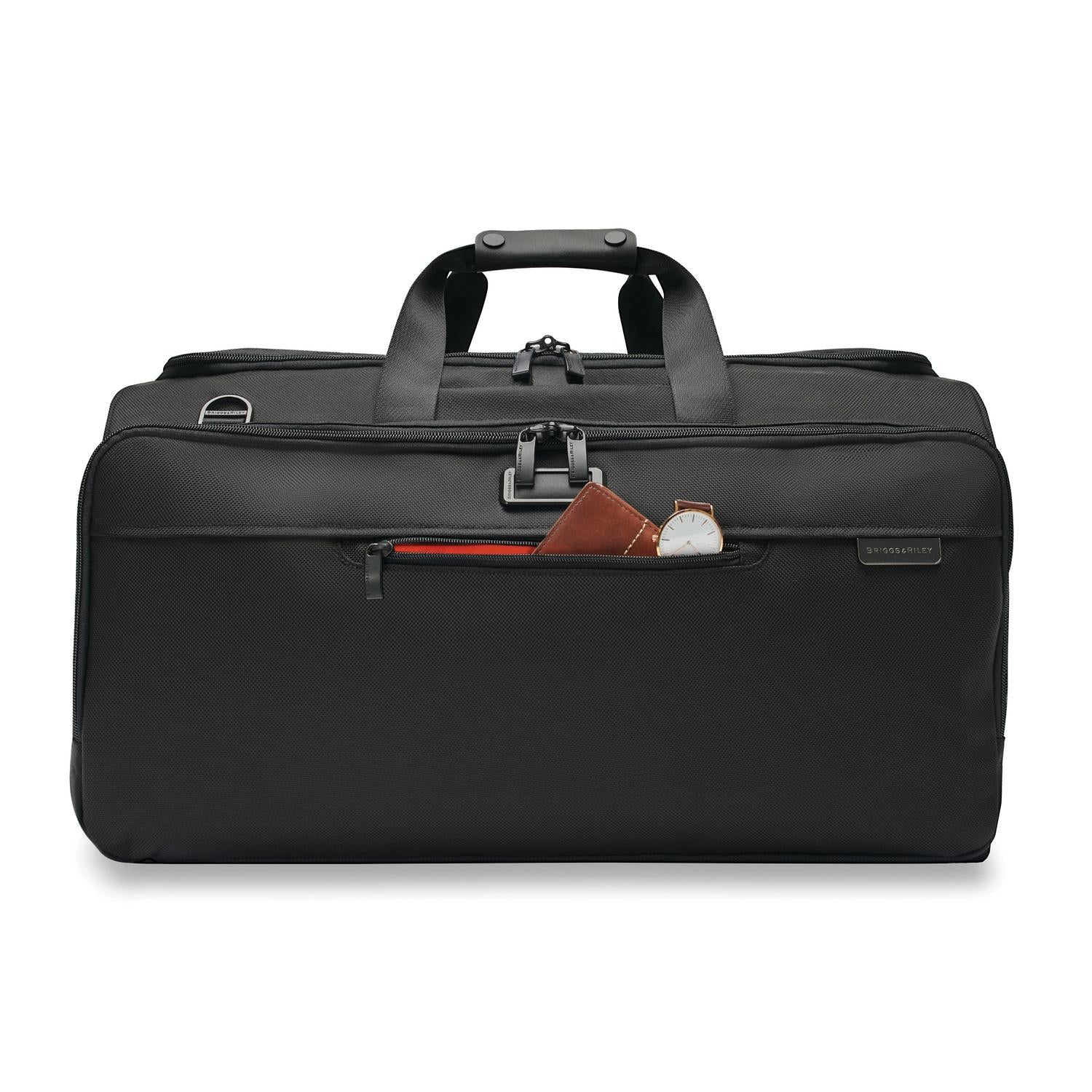 Briggs and Riley Garment Duffle Black Front Pocket