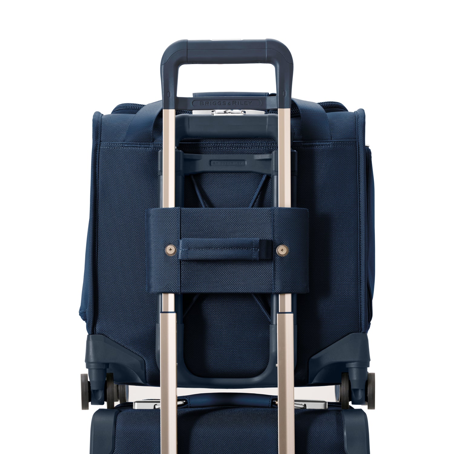 Briggs and Riley Cabin Spinner Navy Interlocking Handle System