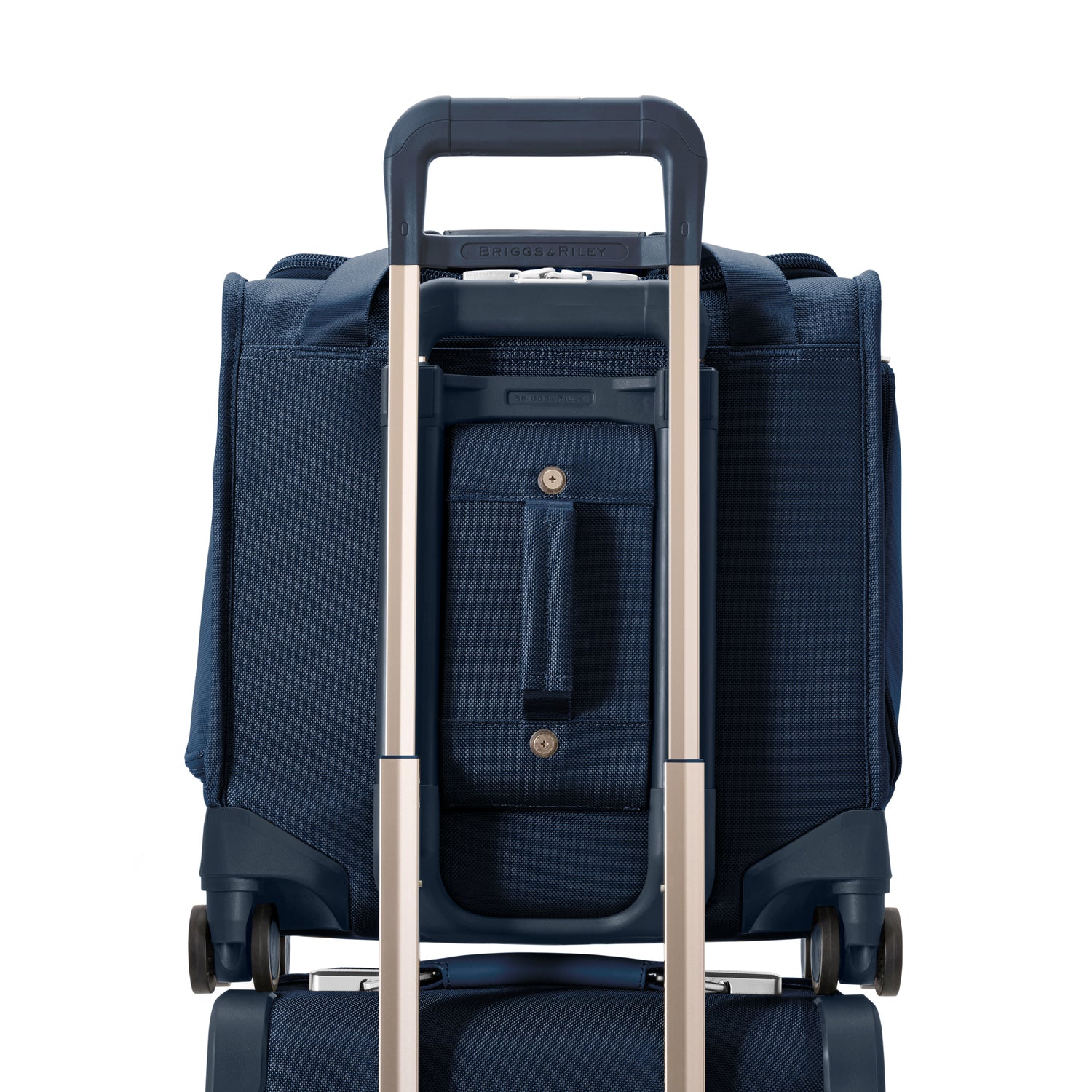 Briggs and Riley Cabin Spinner Navy Interlocking Handle System