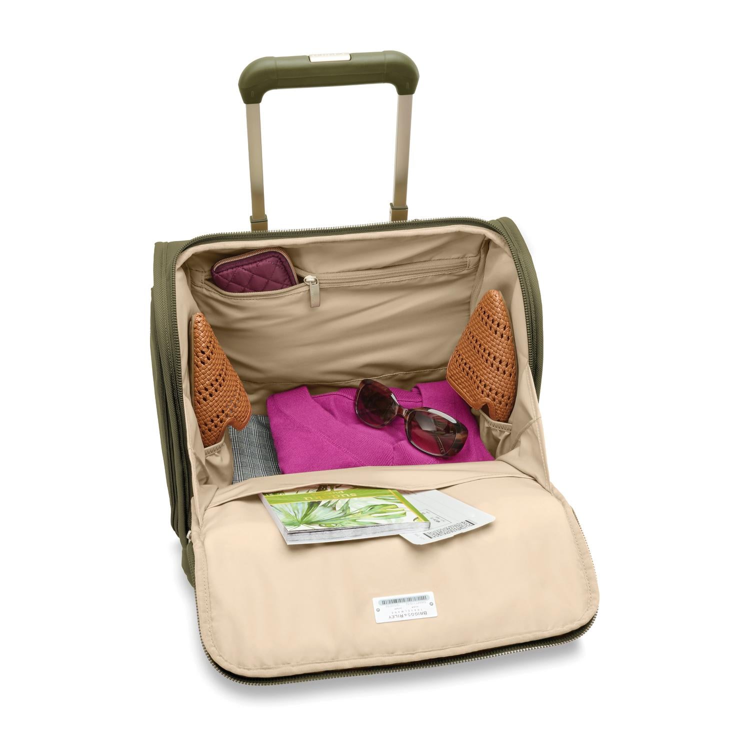 Briggs and Riley Baseline Cabin Spinner Olive Open