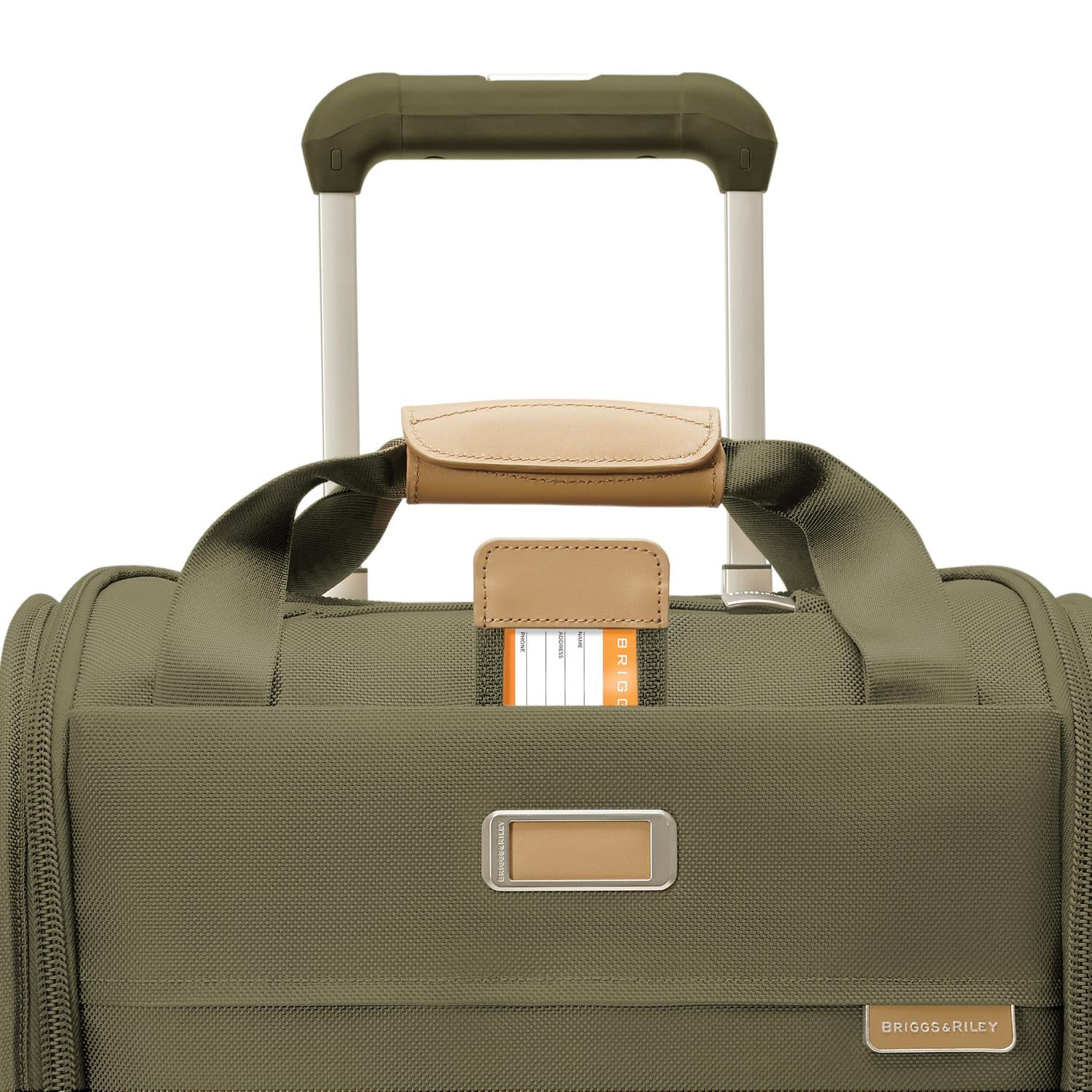 Briggs and Riley Baseline Cabin Spinner Olive ID Tag