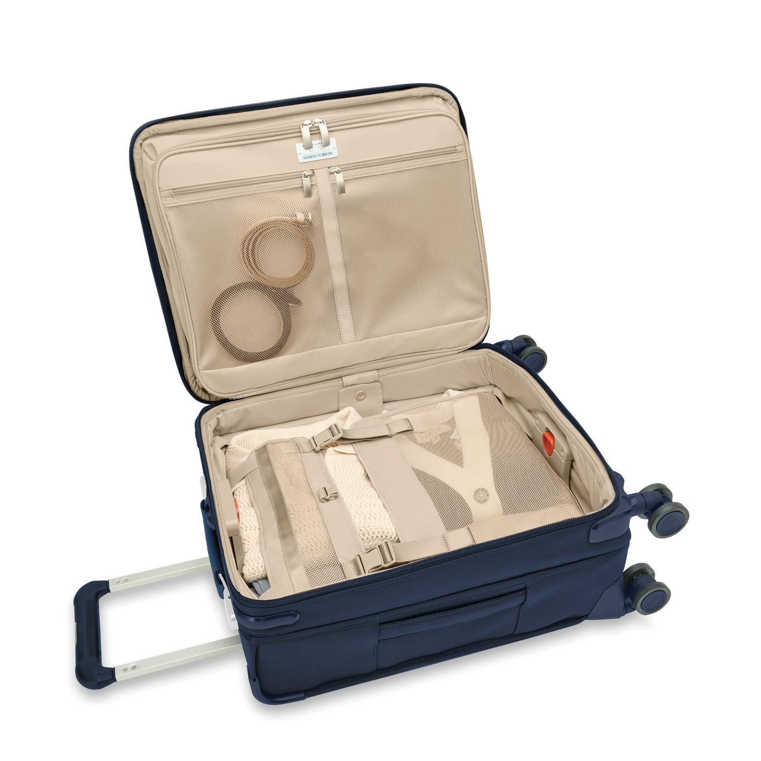 Briggs and Riley Global Carry-On Spinner Navy Open Packed