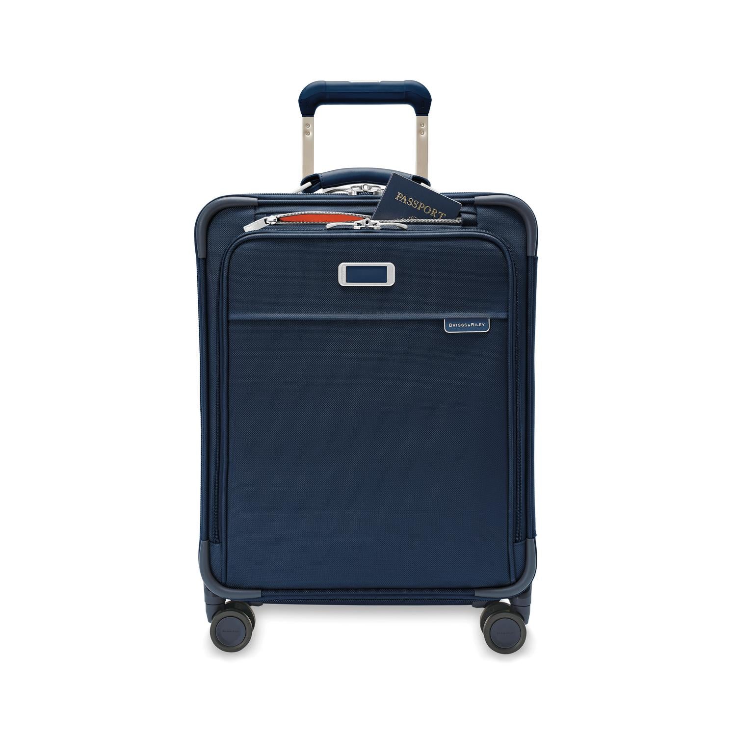 Briggs and Riley Global Carry-On Spinner Navy Front Pocket