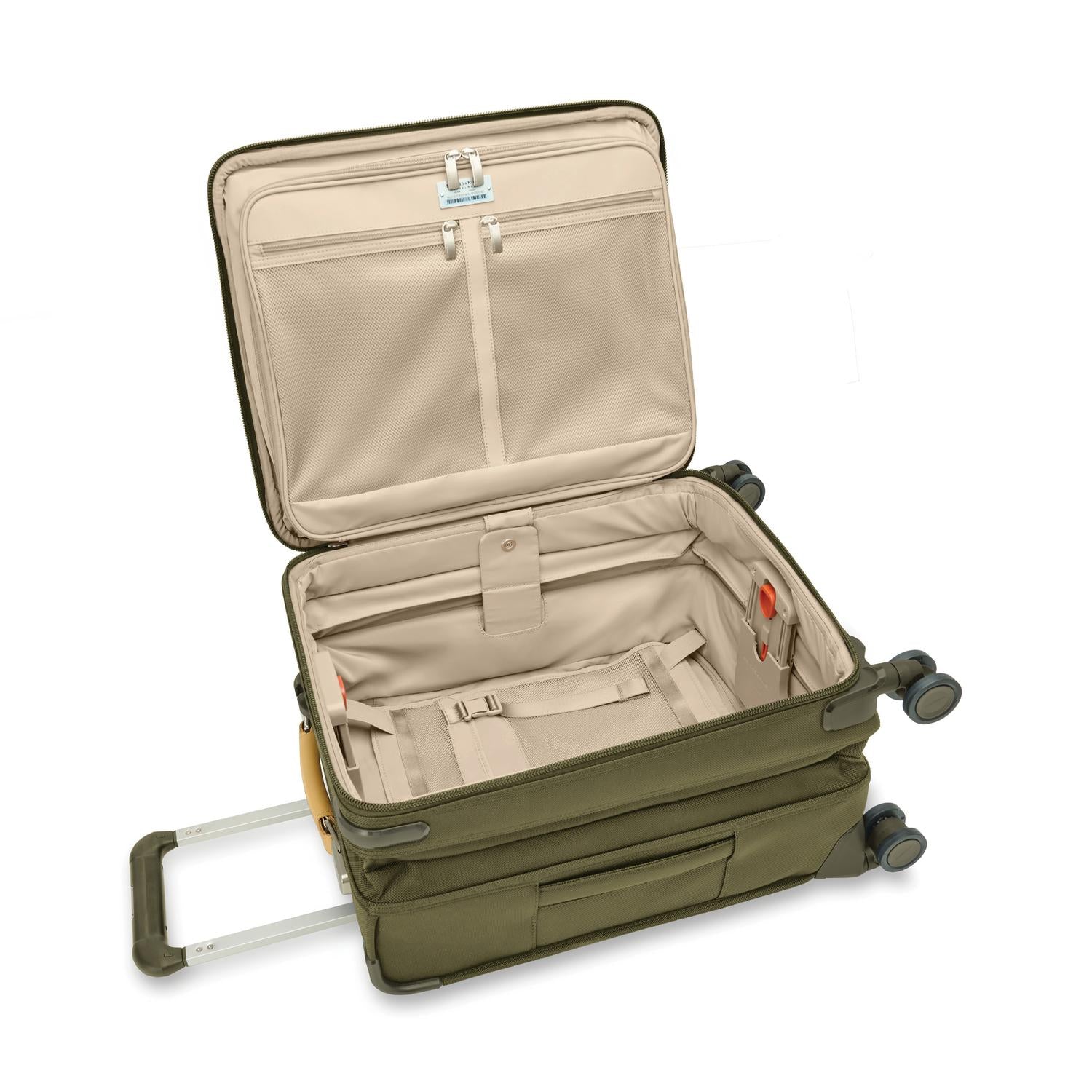 Briggs and Riley Global Carry-On Spinner Olive Open View