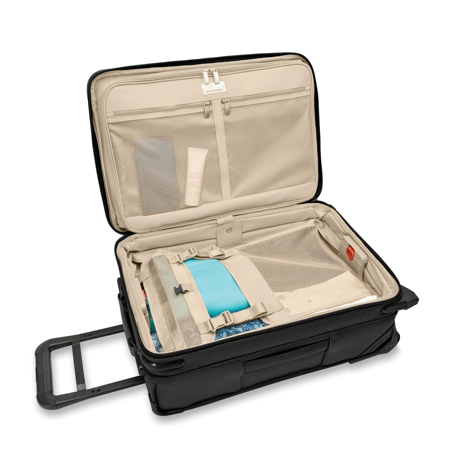 Briggs and Riley Essential 2-Wheel Carry-On Black Open Packed