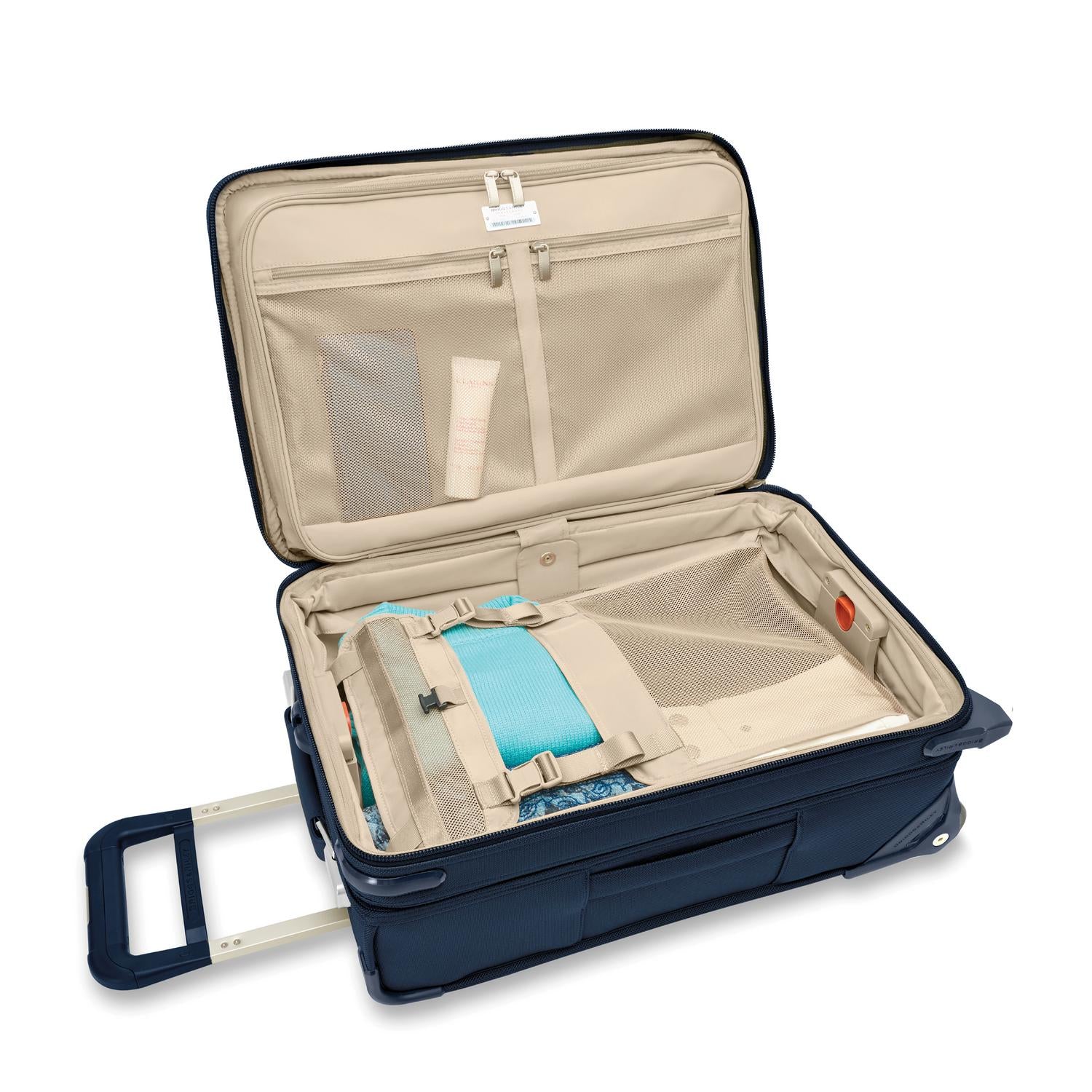 Briggs and Riley Essential 2-Wheel Carry-On Navy Open Packed
