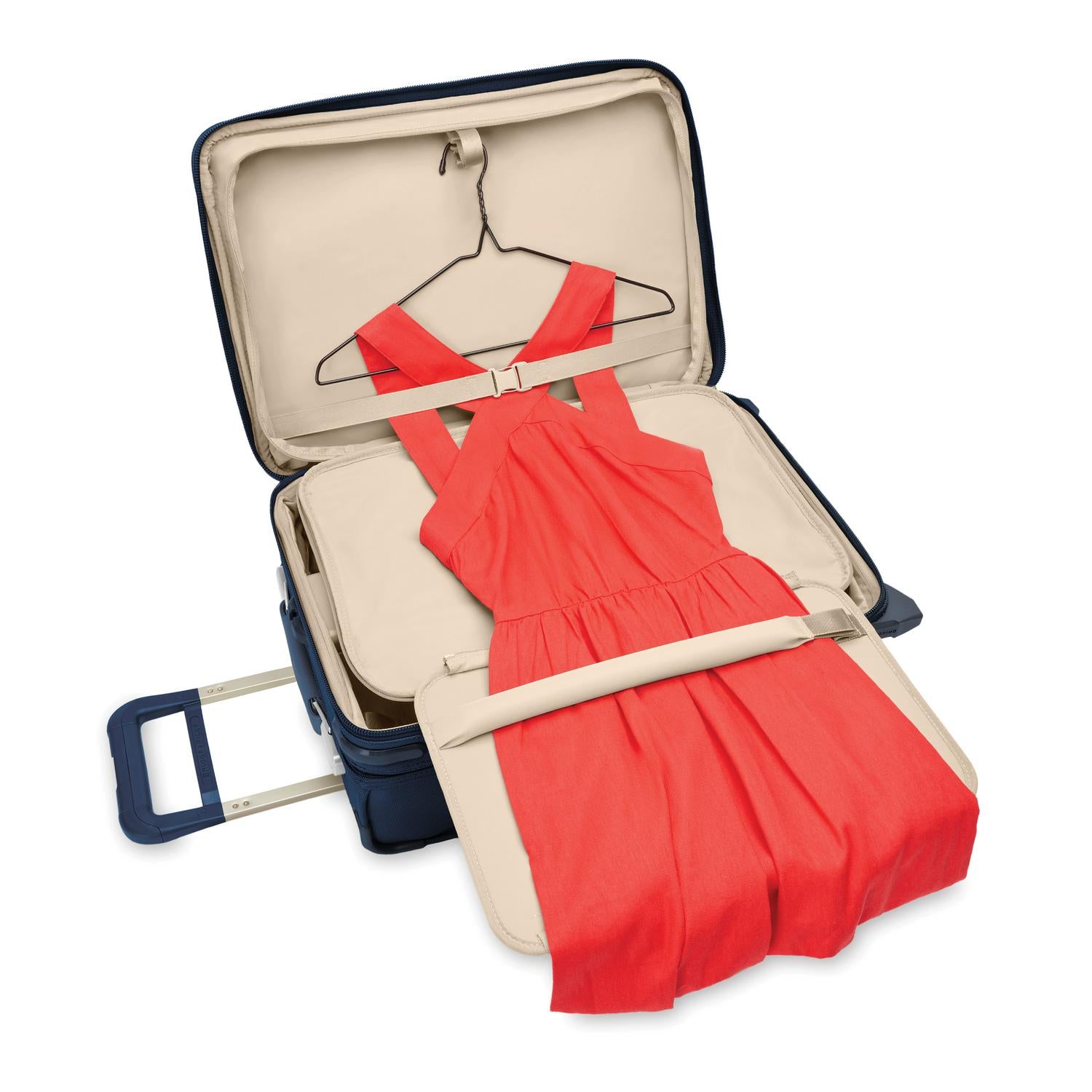 Briggs and Riley Essential 2-Wheel Carry-On Navy Open View