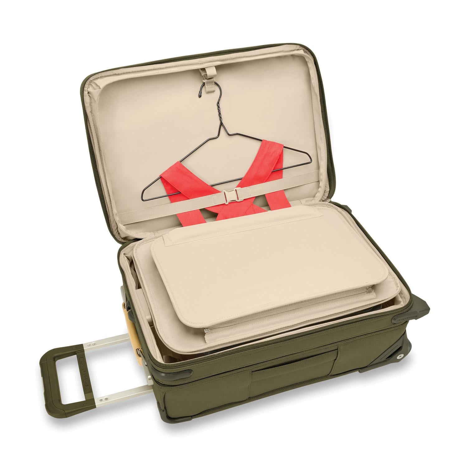 Briggs and Riley Essential 2-Wheel Carry-On Olive Tri-fold Garment Folder