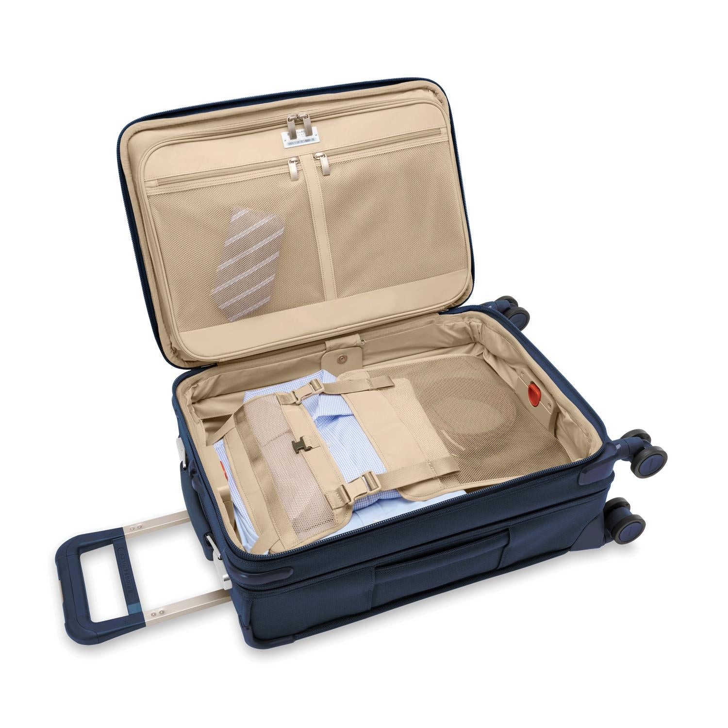 Briggs and Riley Essential Carry-On Spinner Navy Open Packed