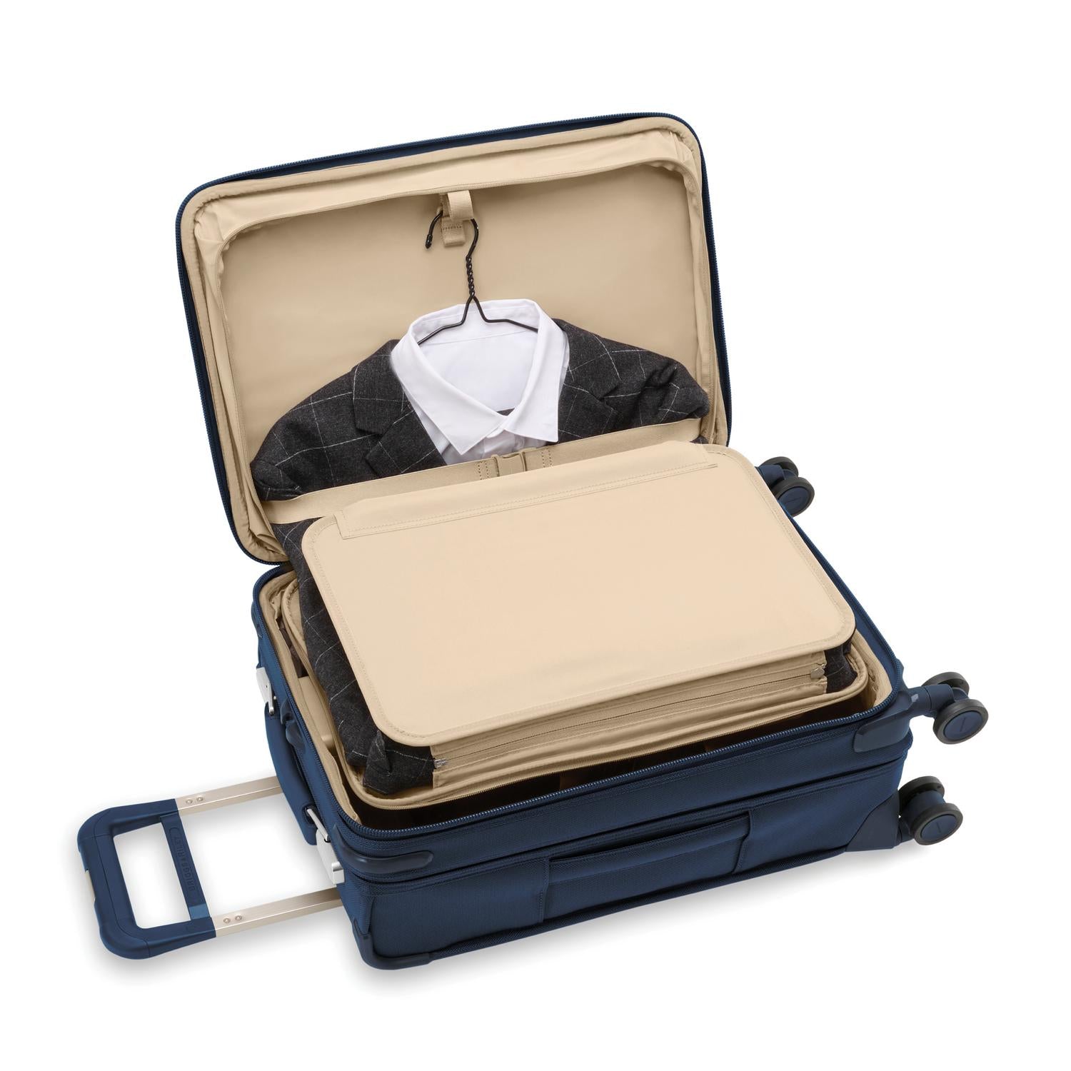Briggs and Riley Essential Carry-On Spinner Navy Tri-Fold Garment Folder