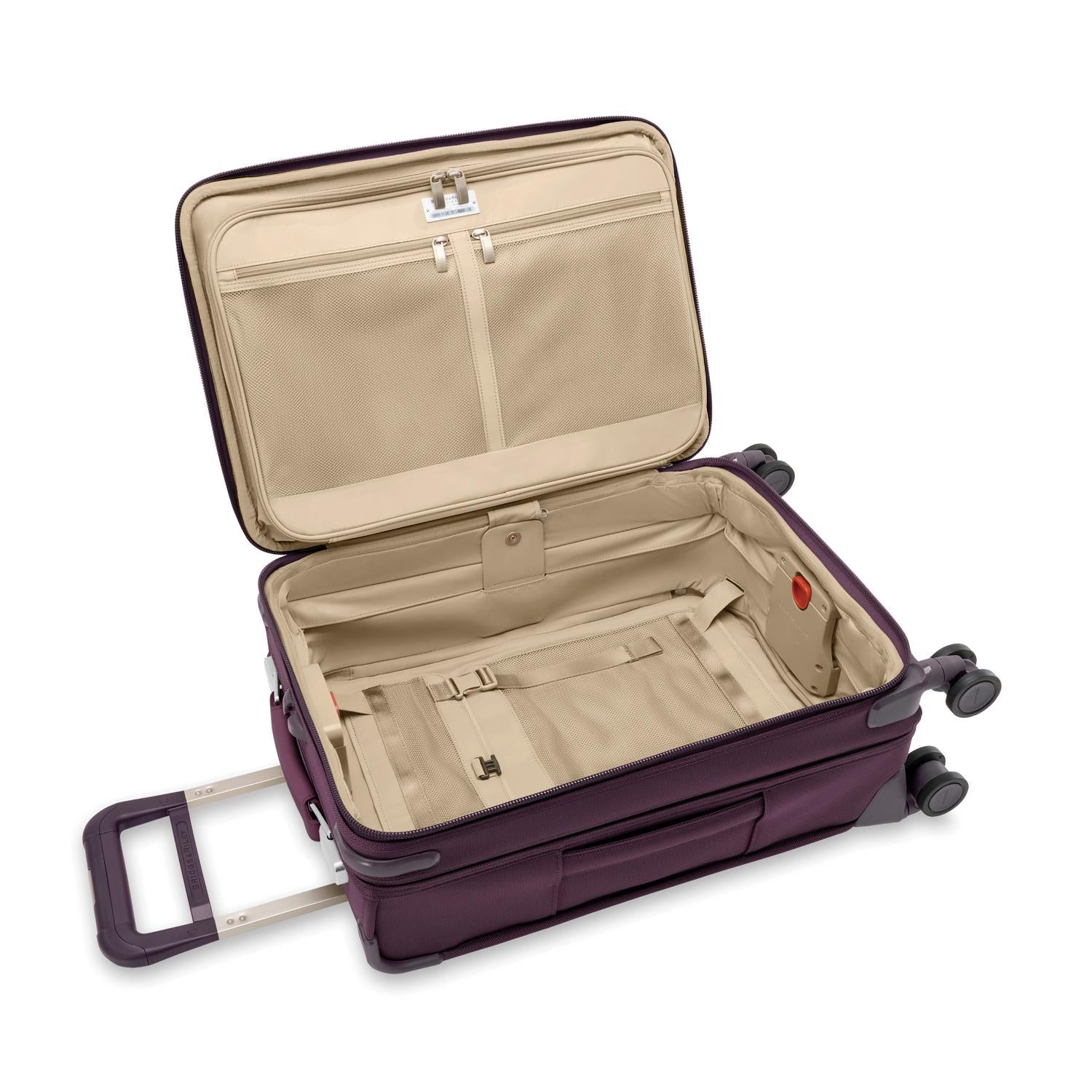 Baseline Essential 22" Carry-On Expandable Spinner Plum Open