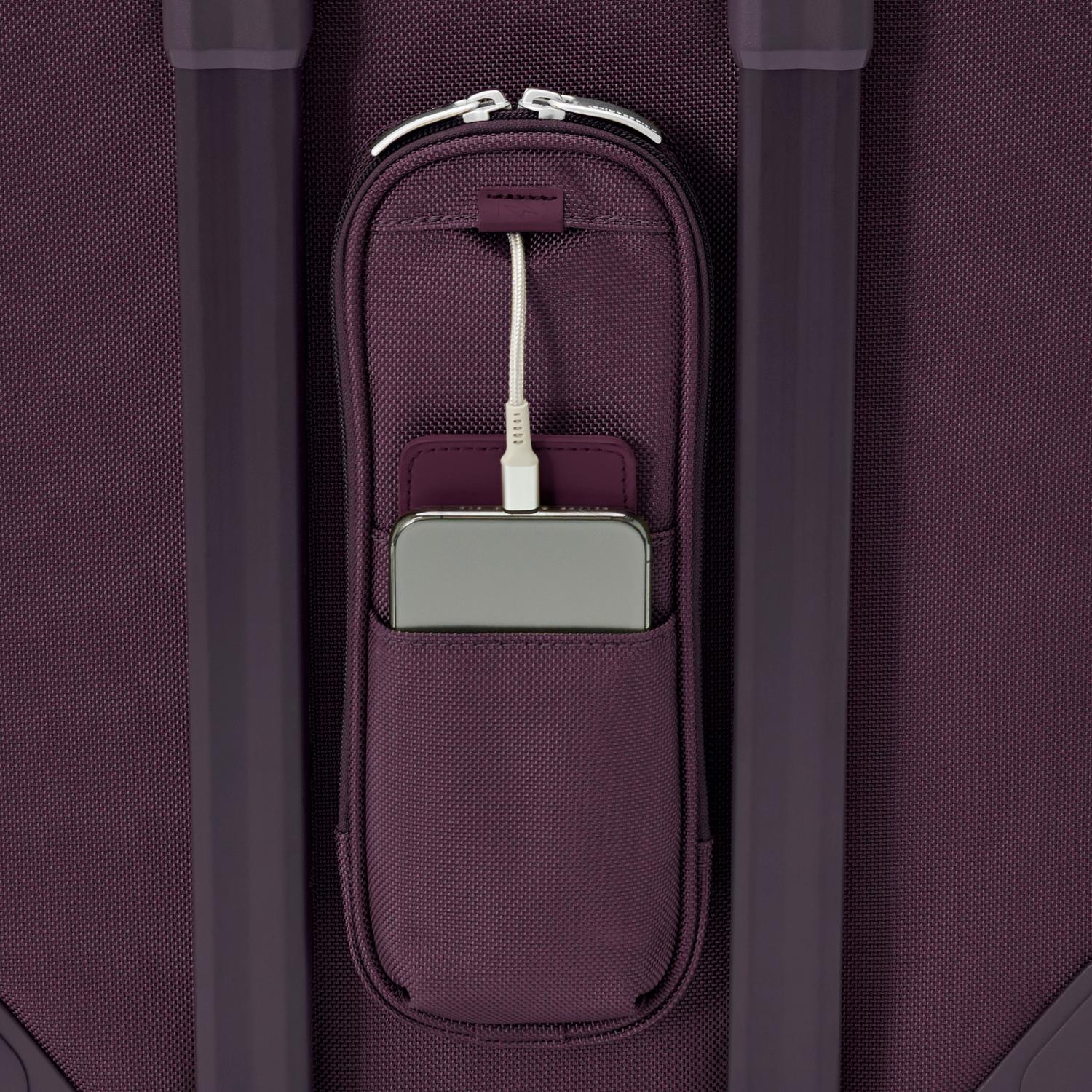 Baseline Essential 22" Carry-On Expandable Spinner Plum Back Pocket