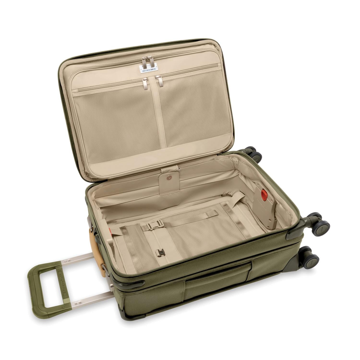 Briggs and Riley Essential Carry-On Spinner Olive Open