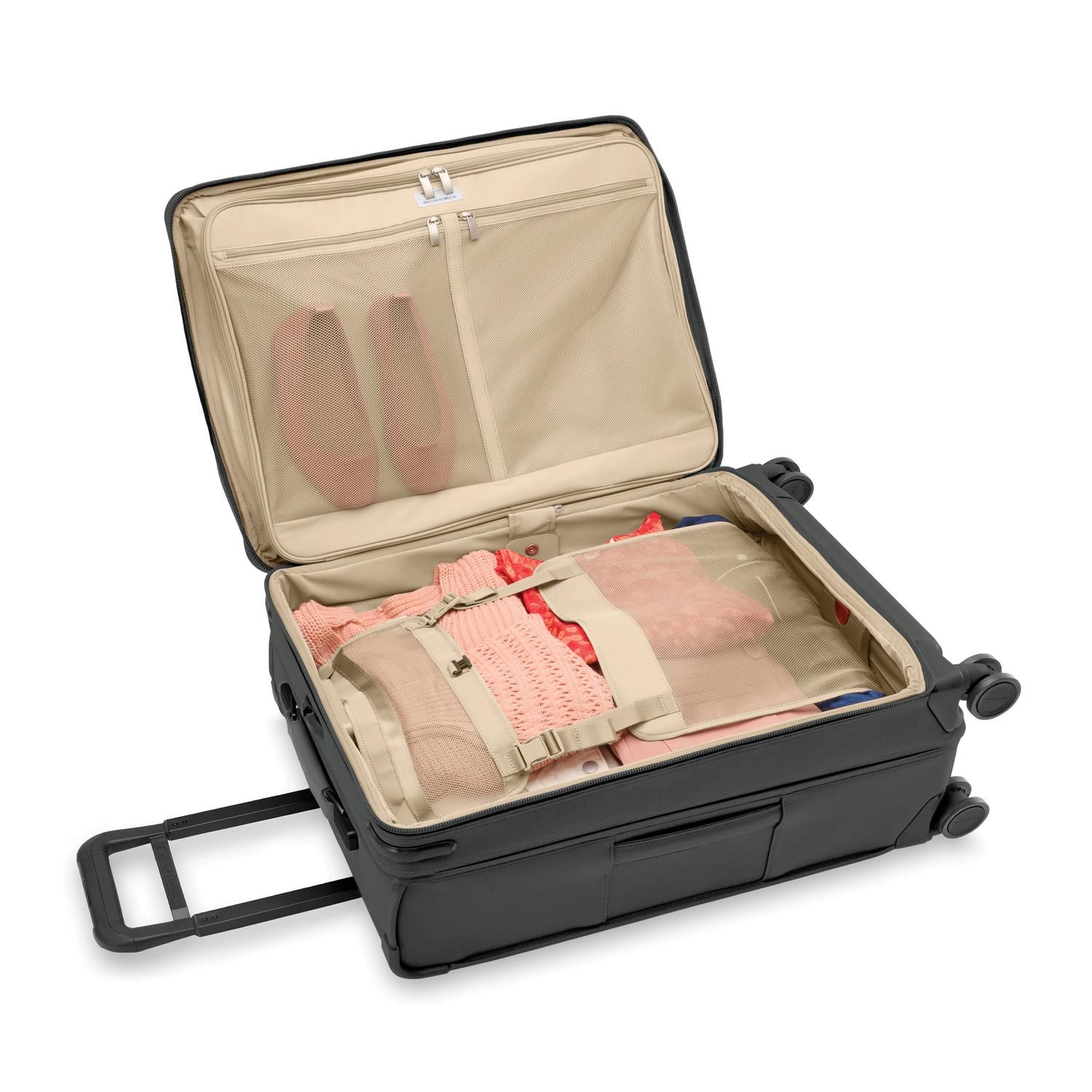 Briggs and Riley Medium Expandable Spinner Black Open Packed