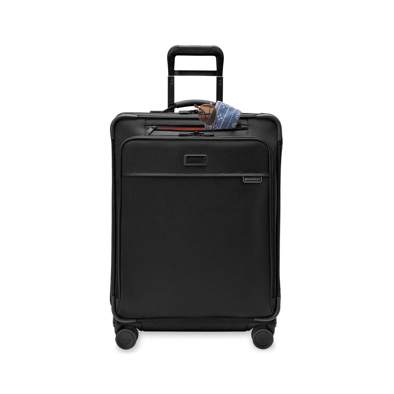 Briggs and Riley Medium Expandable Spinner Black Front Pocket