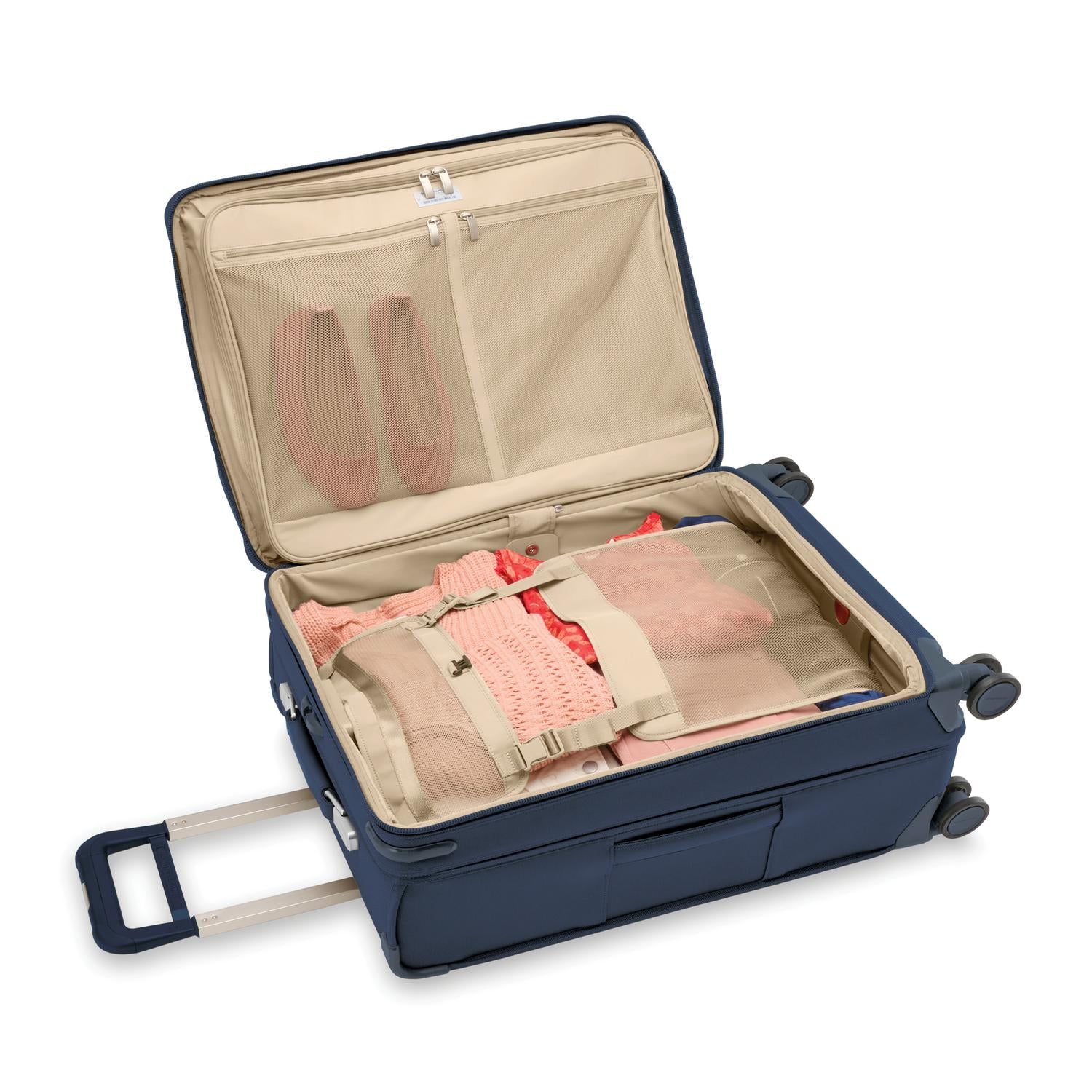 Briggs and Riley Medium Expandable Spinner Navy Open Packed