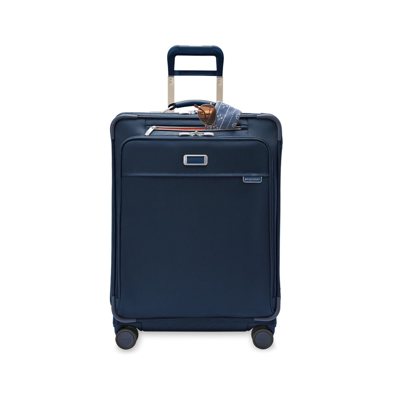 Briggs and Riley Medium Expandable Spinner Navy Front Pocket