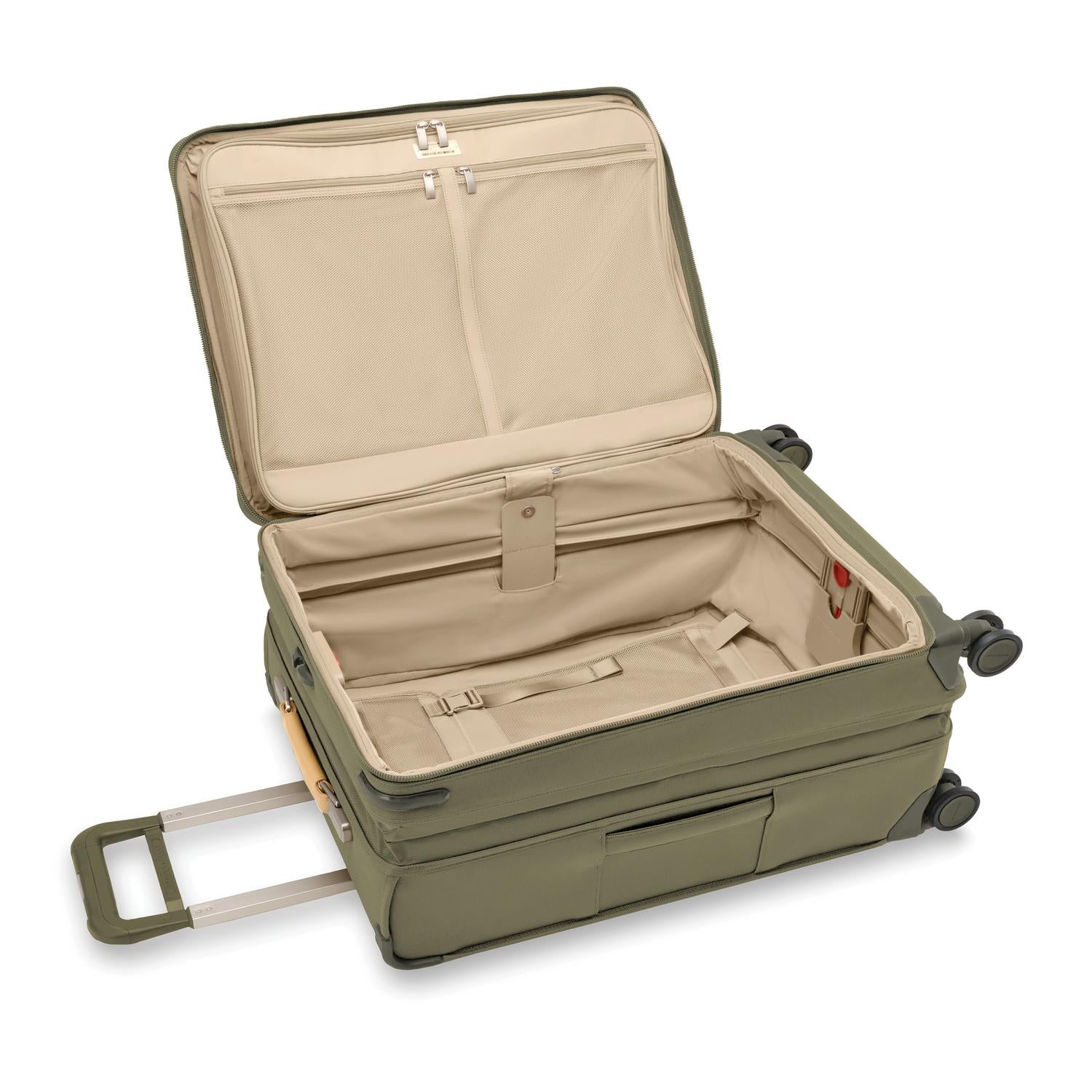Briggs and Riley Medium Expandable Spinner Olive Open View