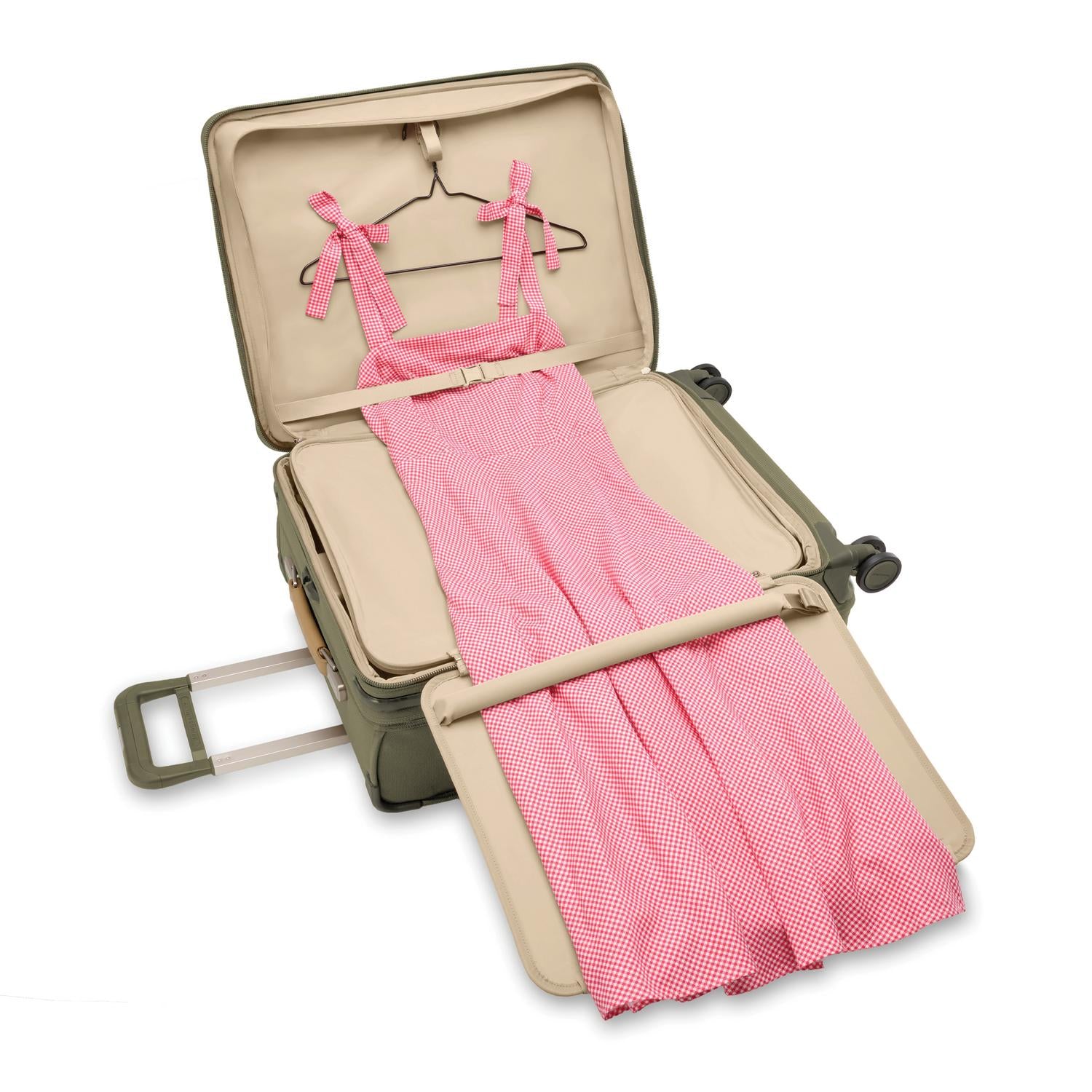 Briggs and Riley Medium Expandable Spinner Olive Open View