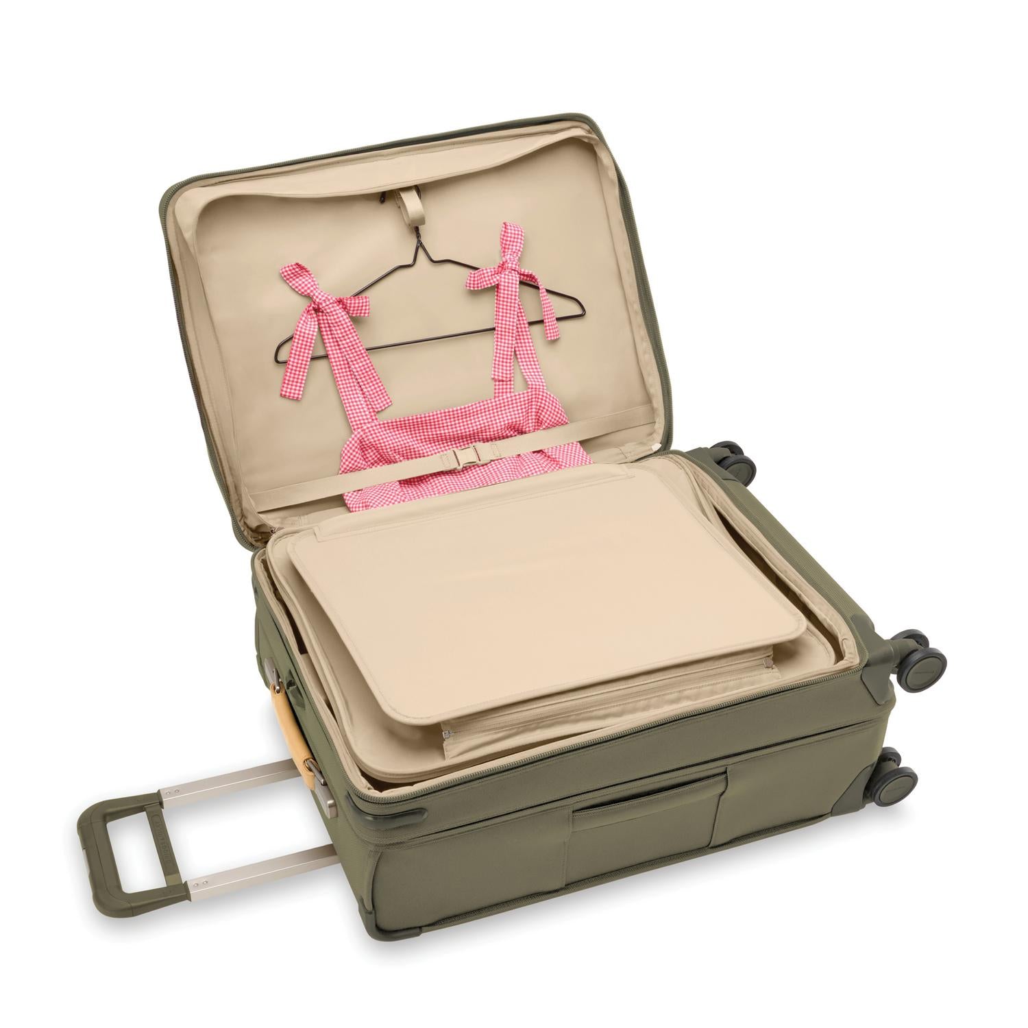 Briggs and Riley Medium Expandable Spinner Olive Tri-fold Garment Folder