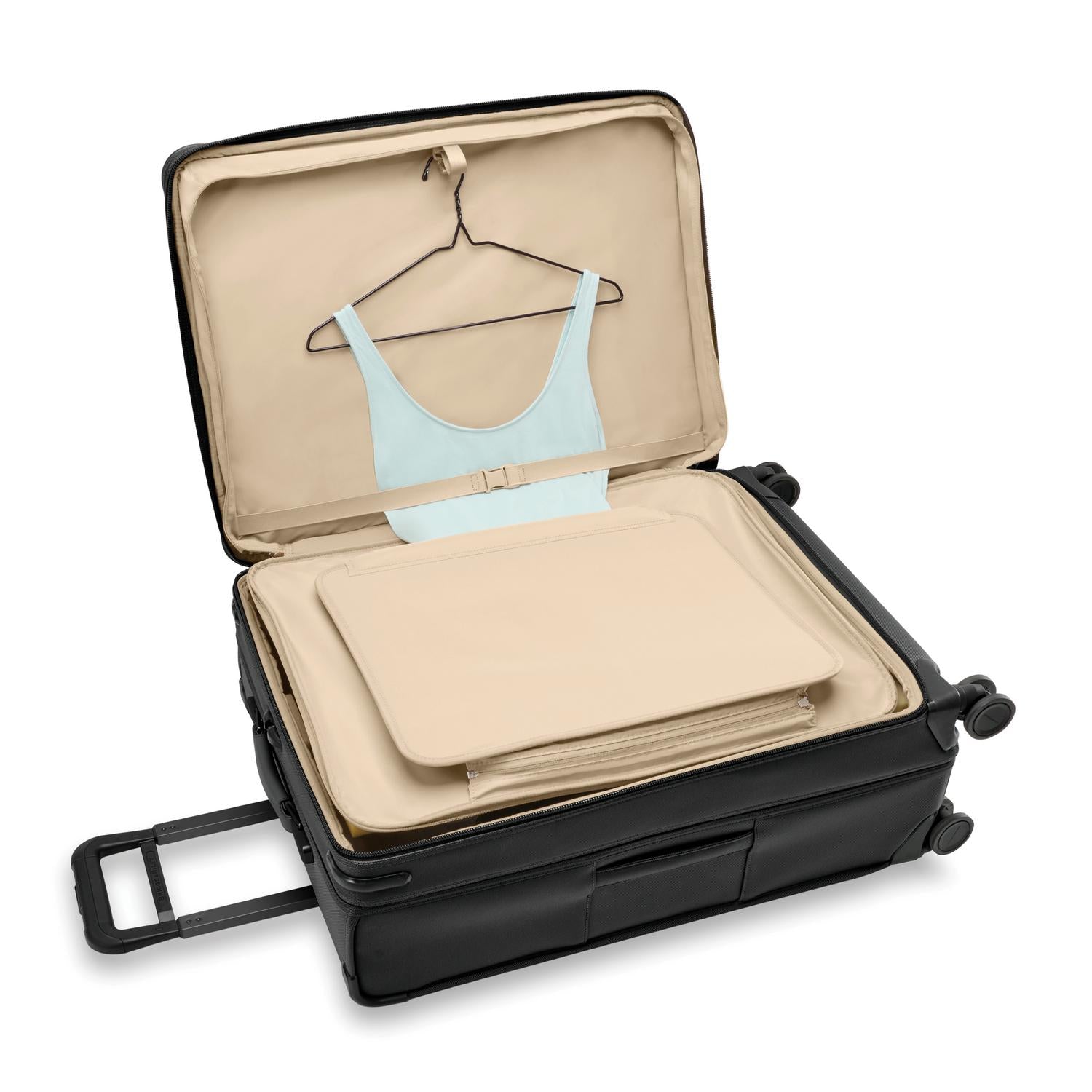 Briggs and Riley Large Expandable Spinner Black Tri-Fold Garment Folder
