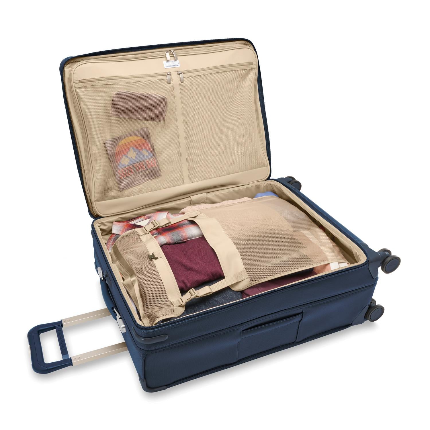 Briggs and Riley Large Expandable Spinner Navy Open Packed