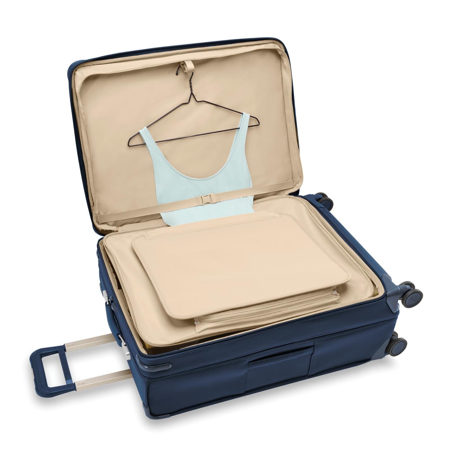 Briggs and Riley Large Expandable Spinner Navy Tri-Fold Garment Folder