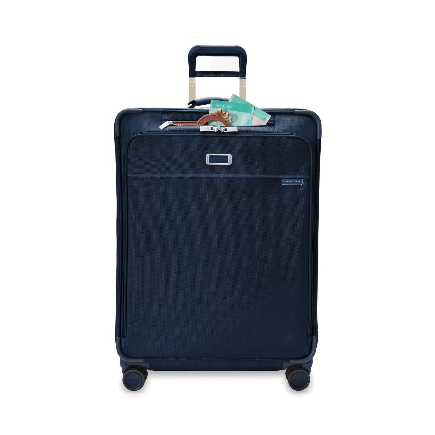 Briggs and Riley Large Expandable Spinner Navy Front Pocket
