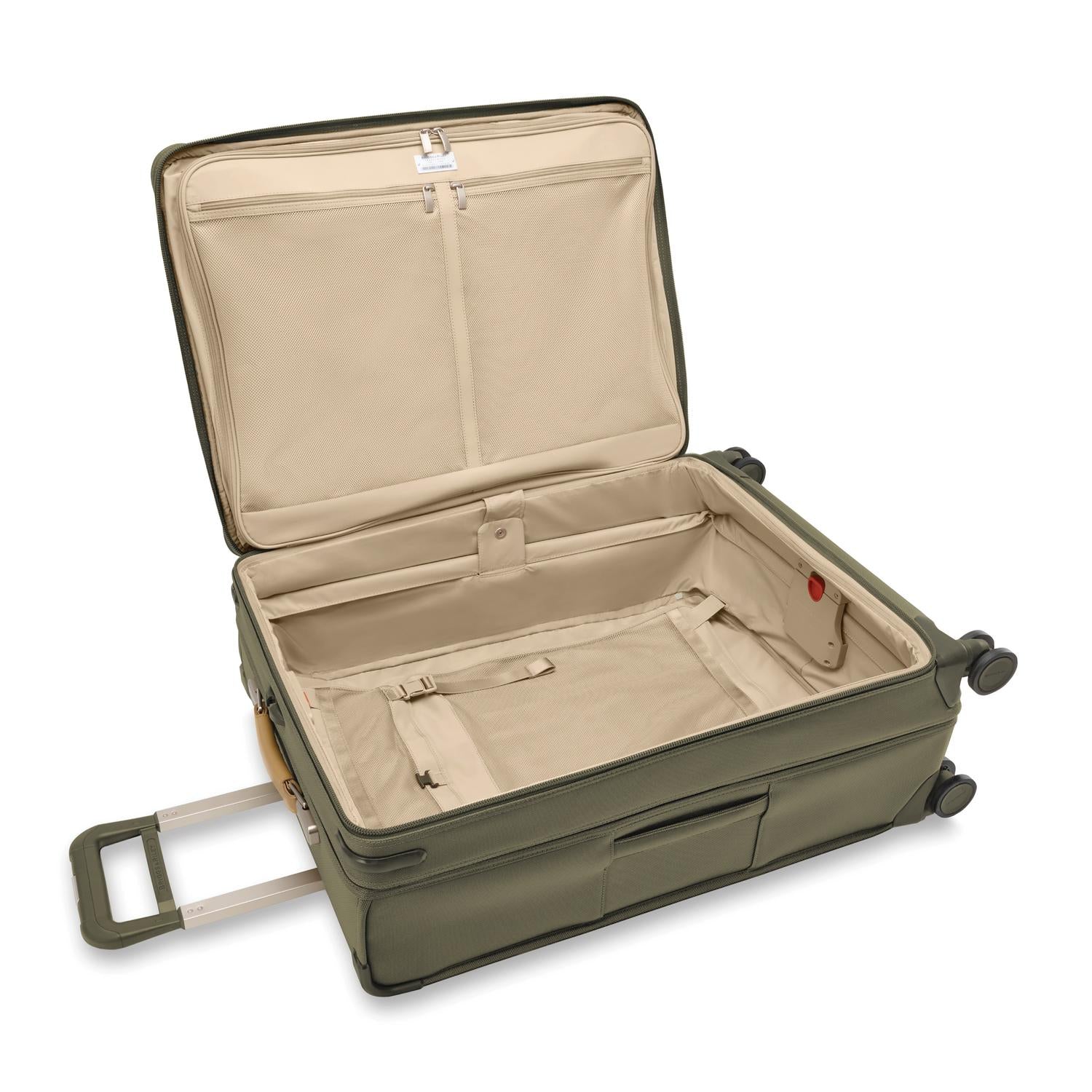 Briggs and Riley Large Expandable Spinner Olive Open