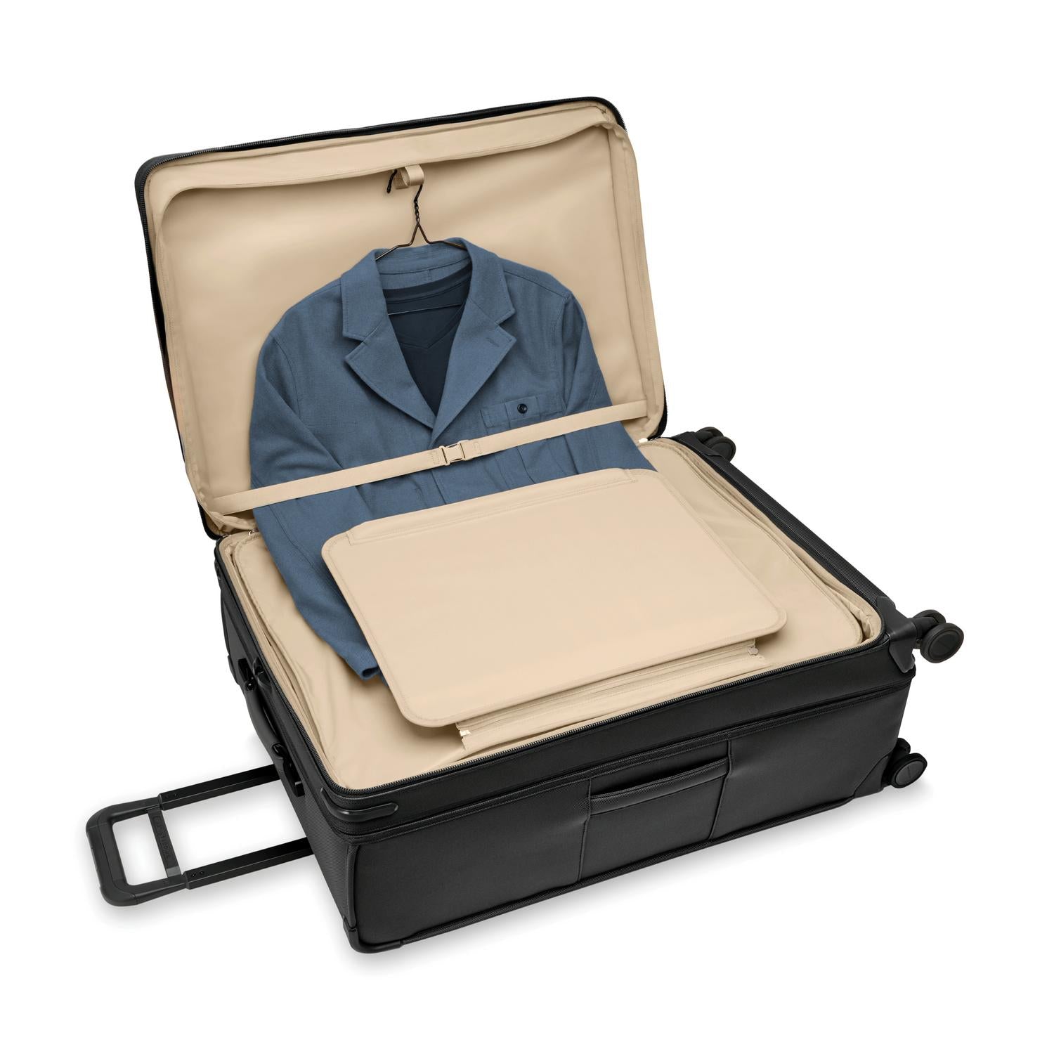 Briggs and Riley Extra Large Expandable Spinner Black Tri-fold Garment Folder