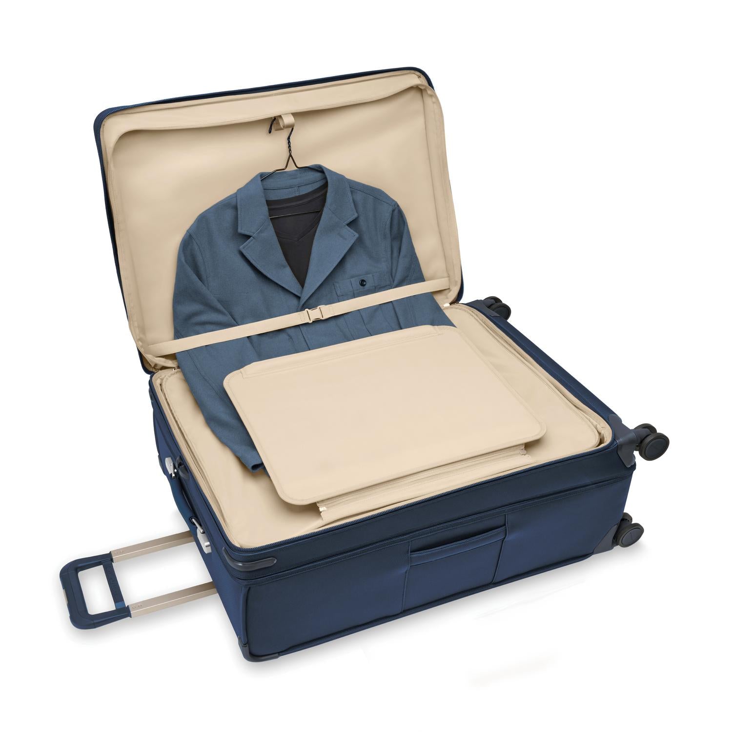 Briggs and Riley Extra Large Expandable Spinner Navy Tri-fold Garment Folder