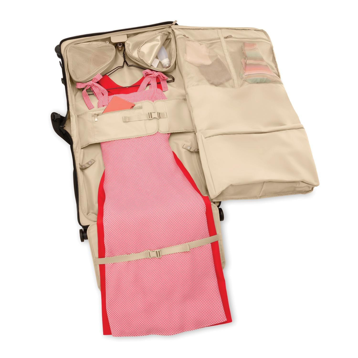 Briggs and Riley Wide Carry-On Wheeled Garment Spinner Open Packed
