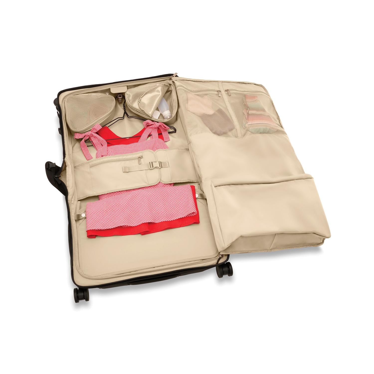 Briggs and Riley Wide Carry-On Wheeled Garment Spinner Open Packed