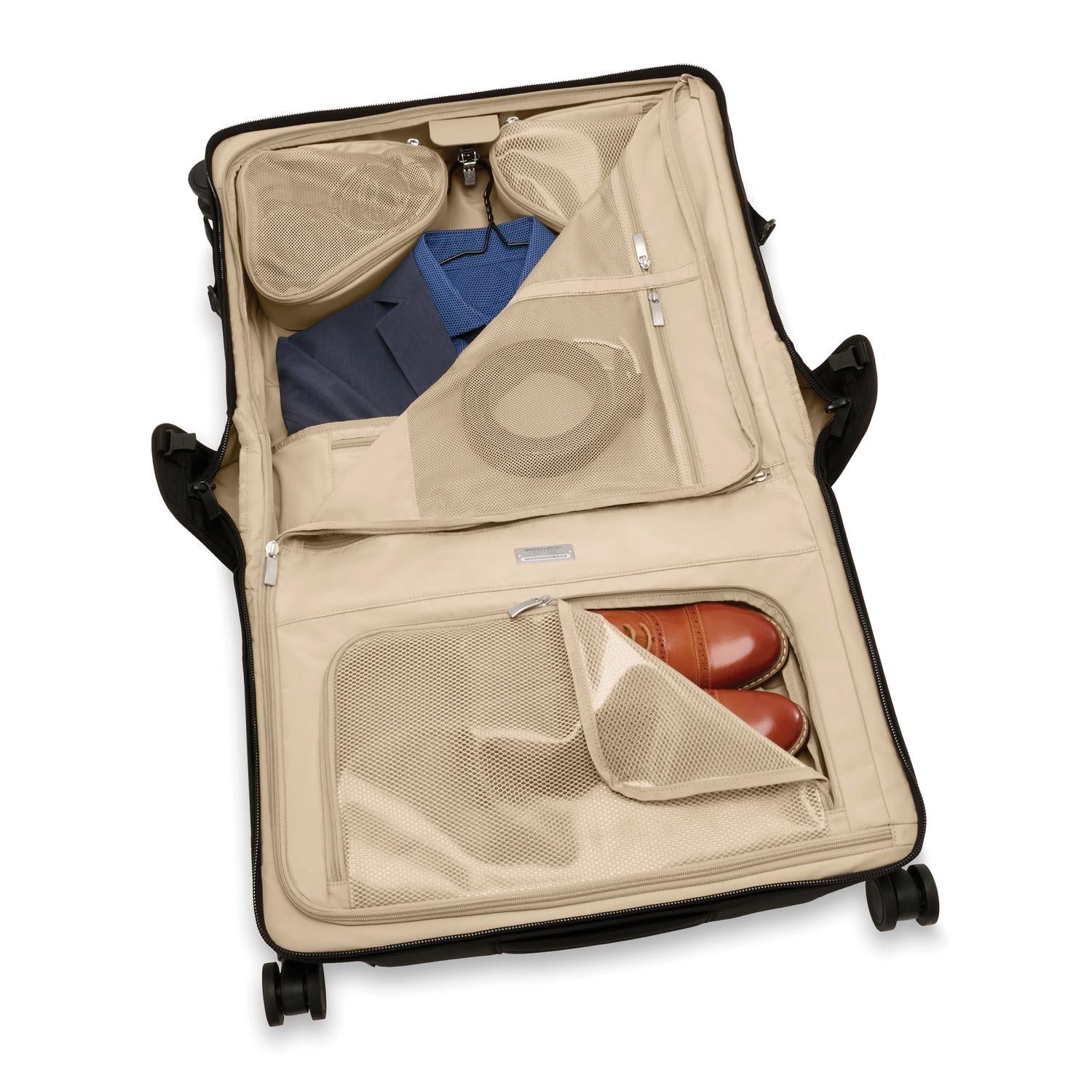 Briggs and Riley Wide Carry-On Wheeled Garment Spinner Open View