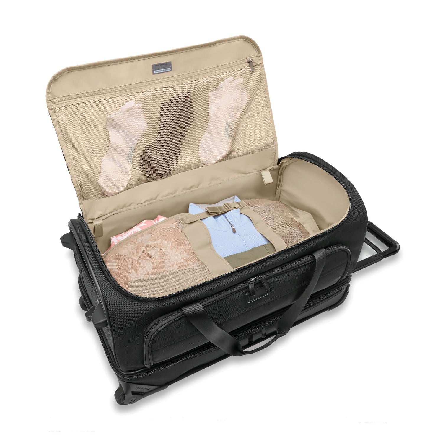 Briggs and Riley Medium Two-Wheel Duffle Black Open Packed