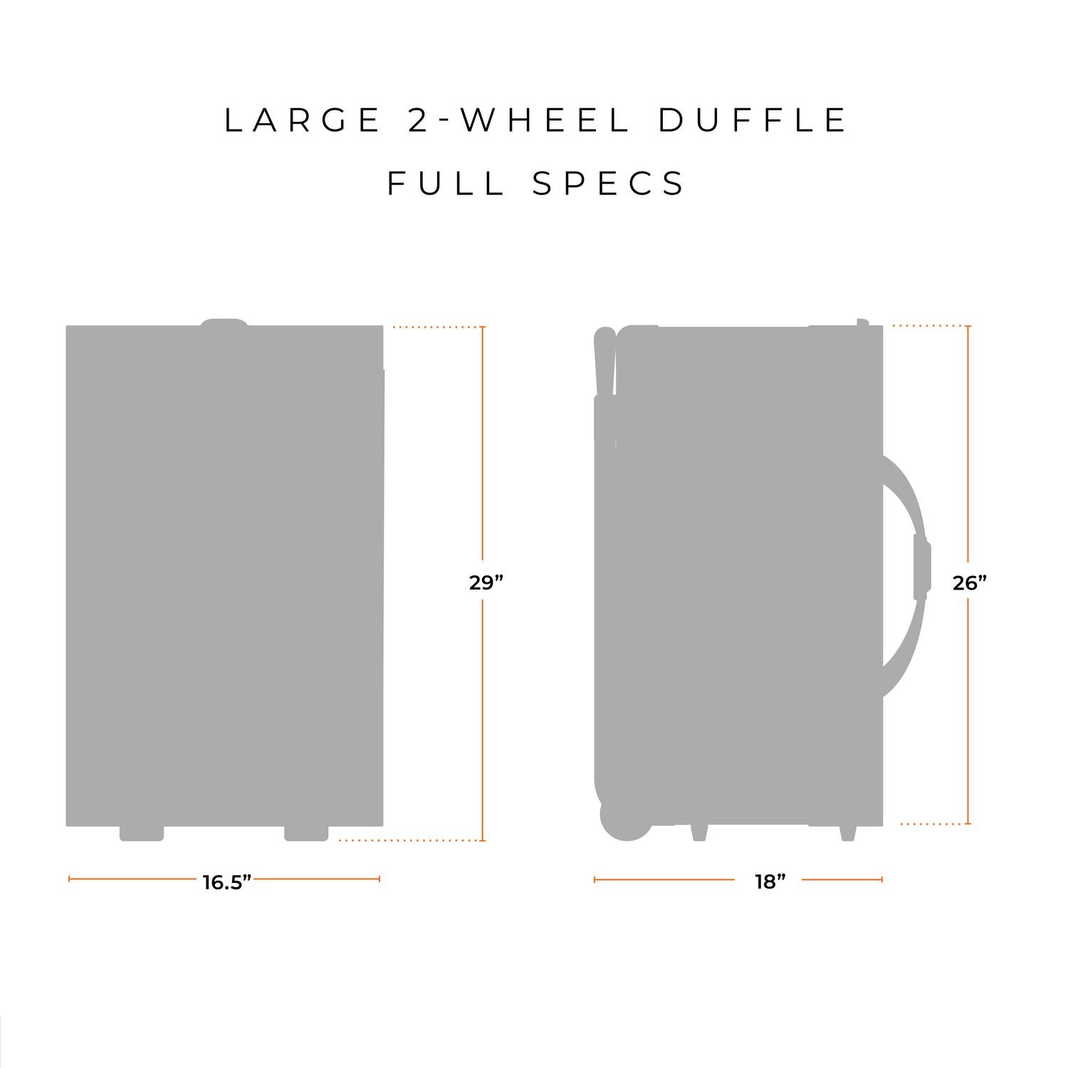 Briggs and Riley Large Two-Wheel Duffle Full Specs 16.5"x29"x18"x26"