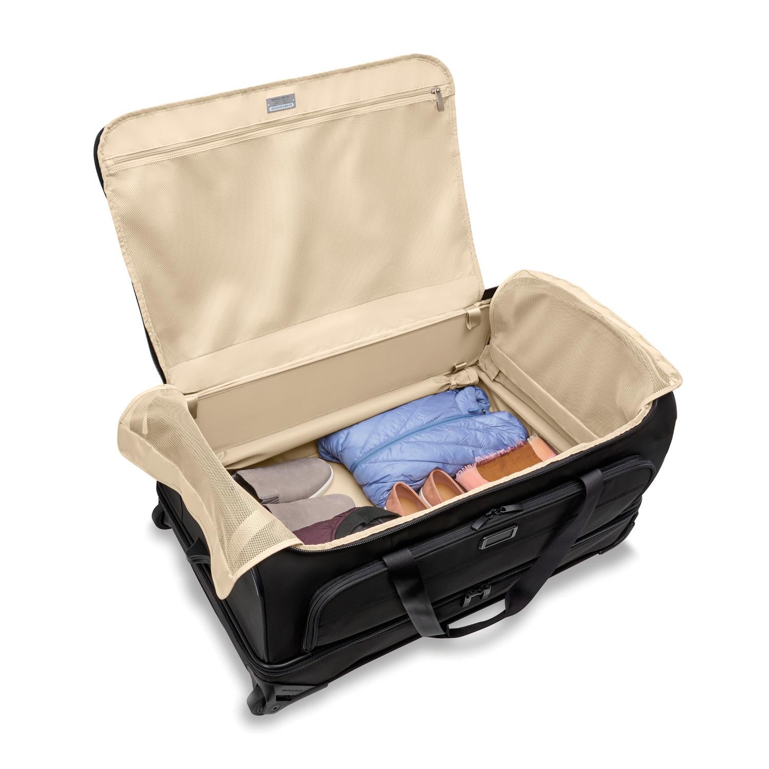 Briggs and Riley Large Two-Wheel Duffle Black Open Packed