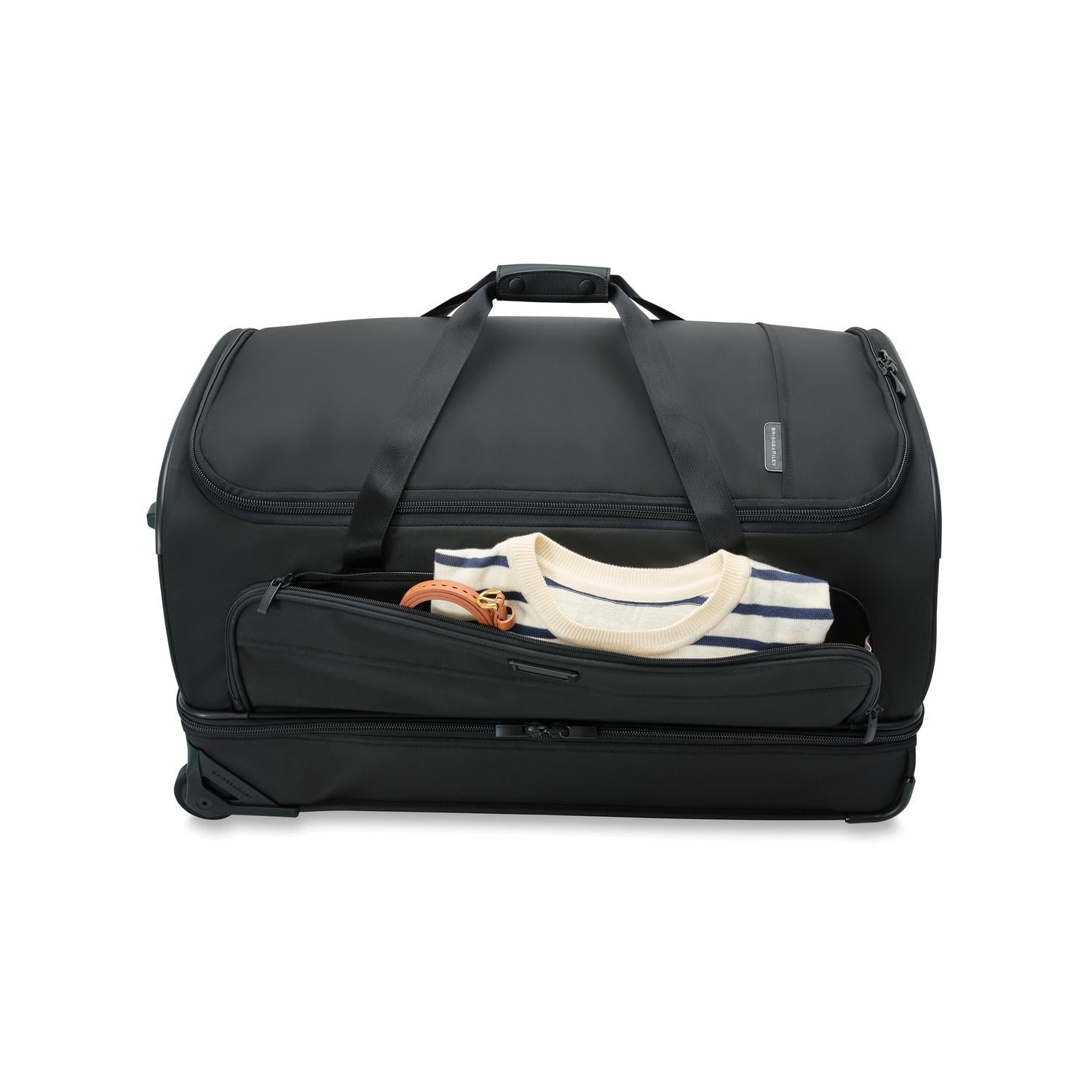 Briggs and Riley Large Two-Wheel Duffle Black Front Pocket